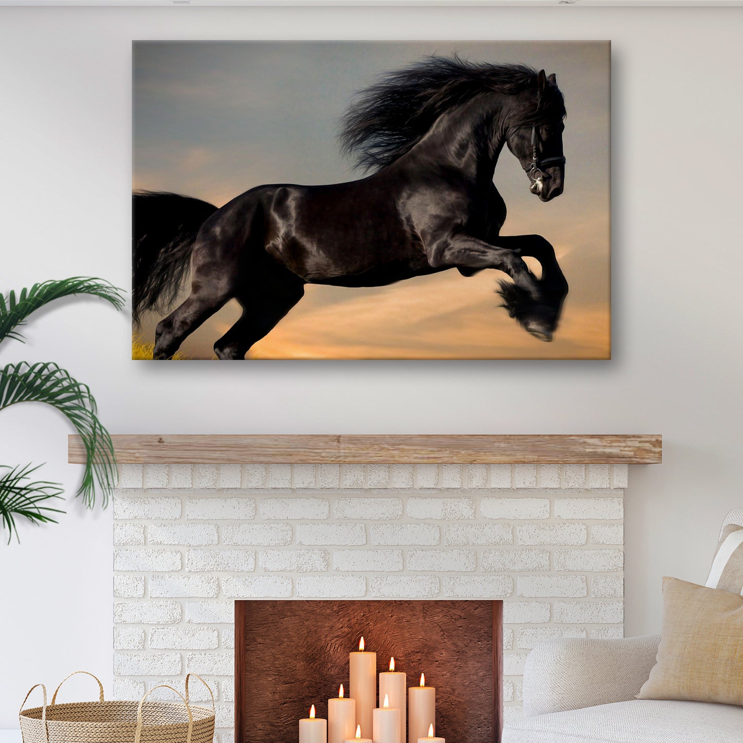 Majestic Black Stallion Canvas Wall Art - Image by Tailored Canvases