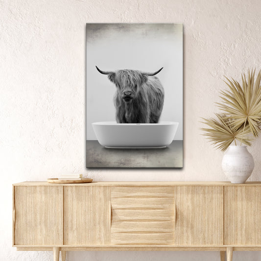 Highland Cattle Bath Canvas Wall Art IV - Image by Tailored Canvases