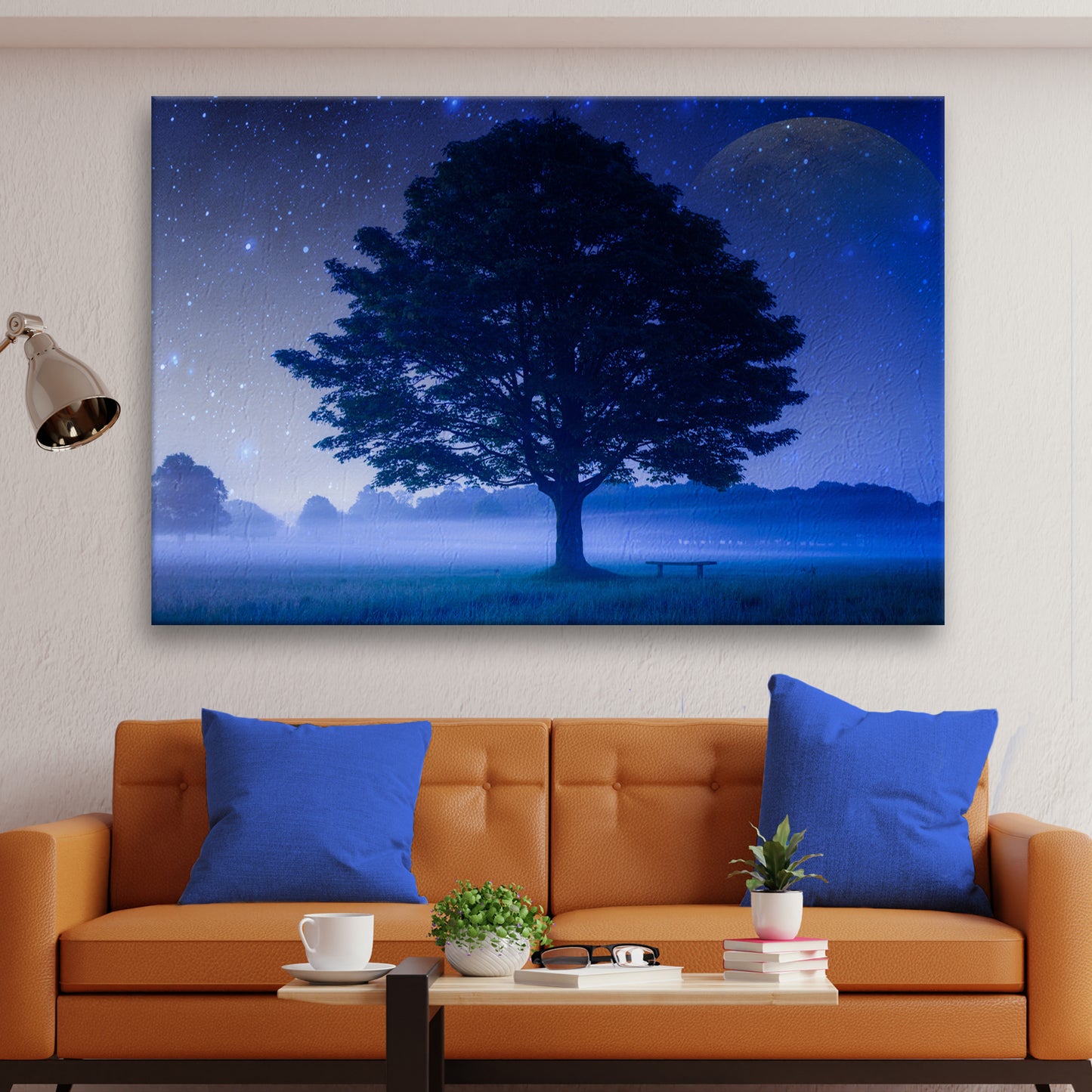 Starlit Sky Over The Tree Canvas Wall Art - Image by Tailored Canvases