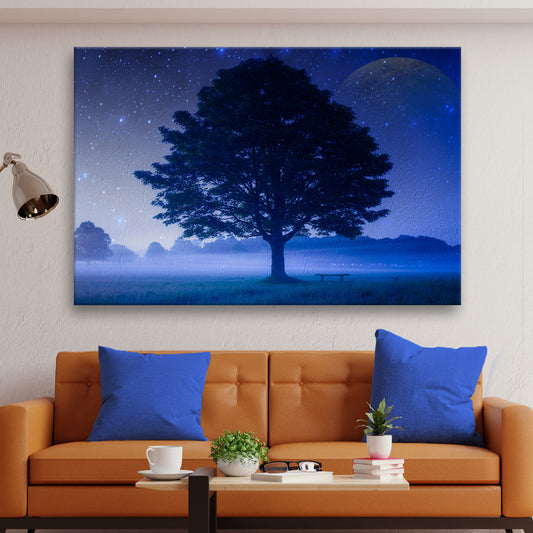 Starlit Sky Over The Tree Canvas Wall Art - Image by Tailored Canvases