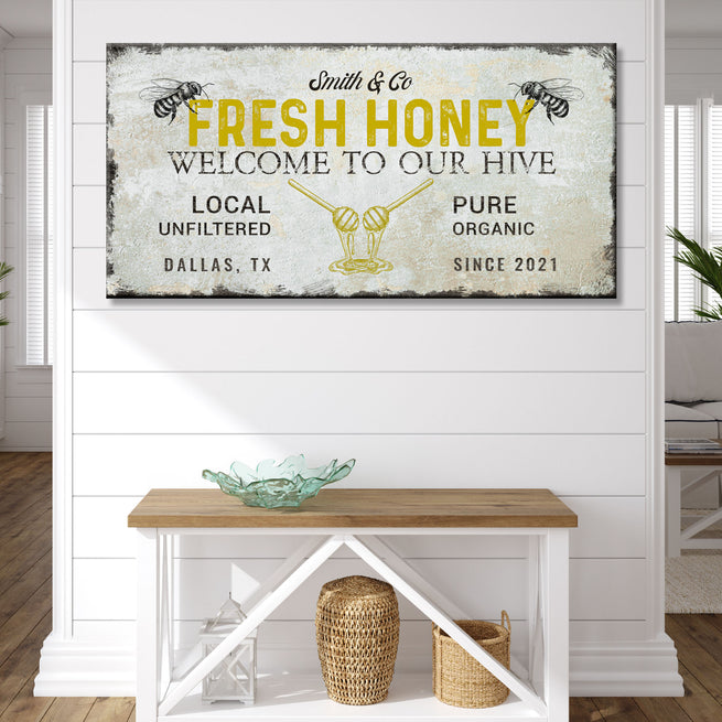 Family's Fresh Honey Sign | Customizable Canvas by Tailored Canvases