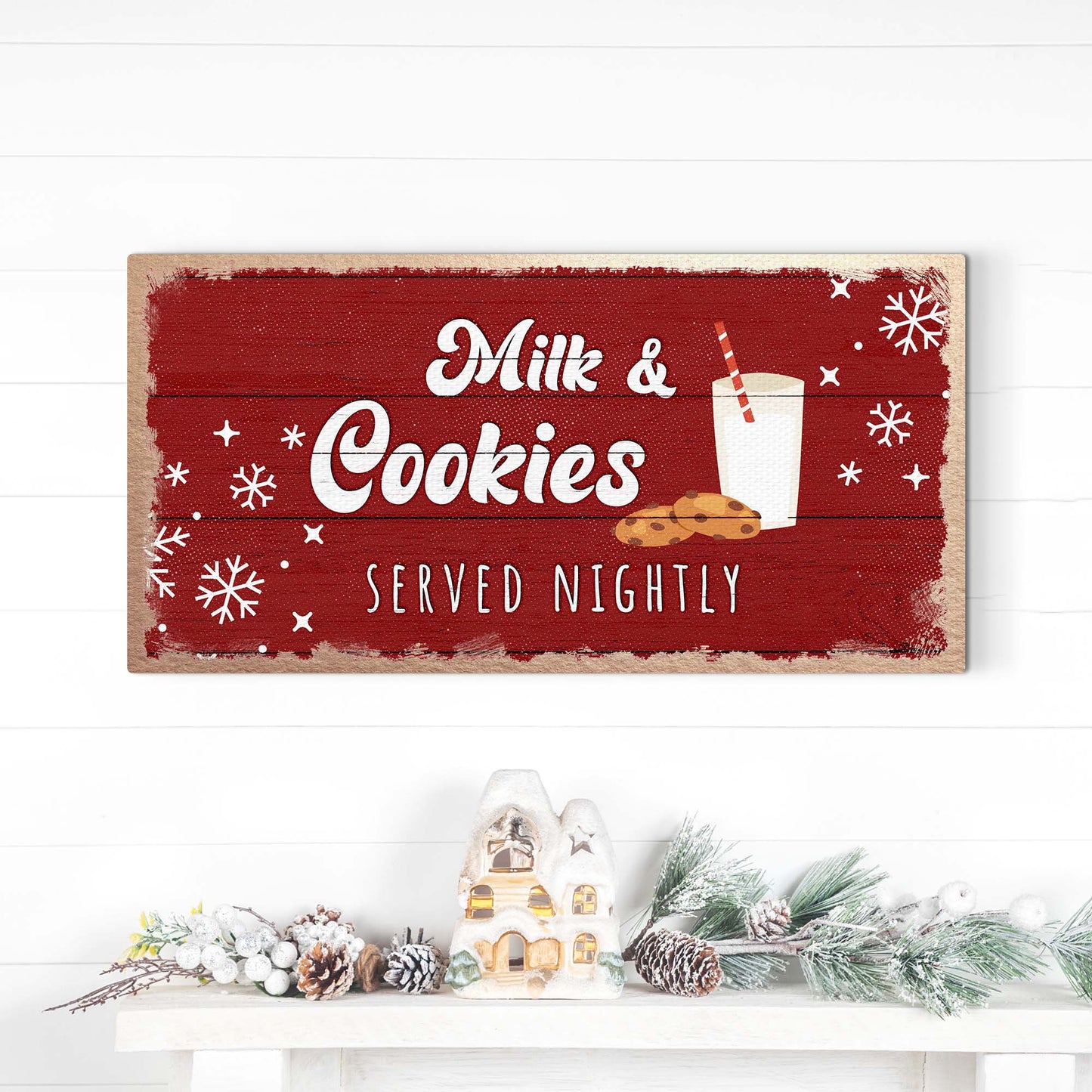 Milk And Cookies Served Nightly Sign Style 1 - Image by Tailored Canvases