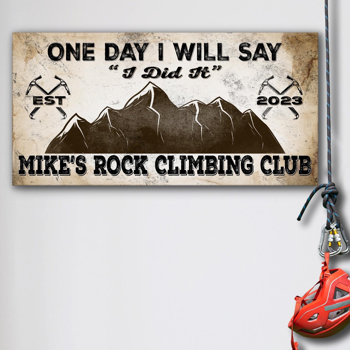 Rock Climbing Club Sign II | Customizable Canvas  - Image by Tailored Canvases