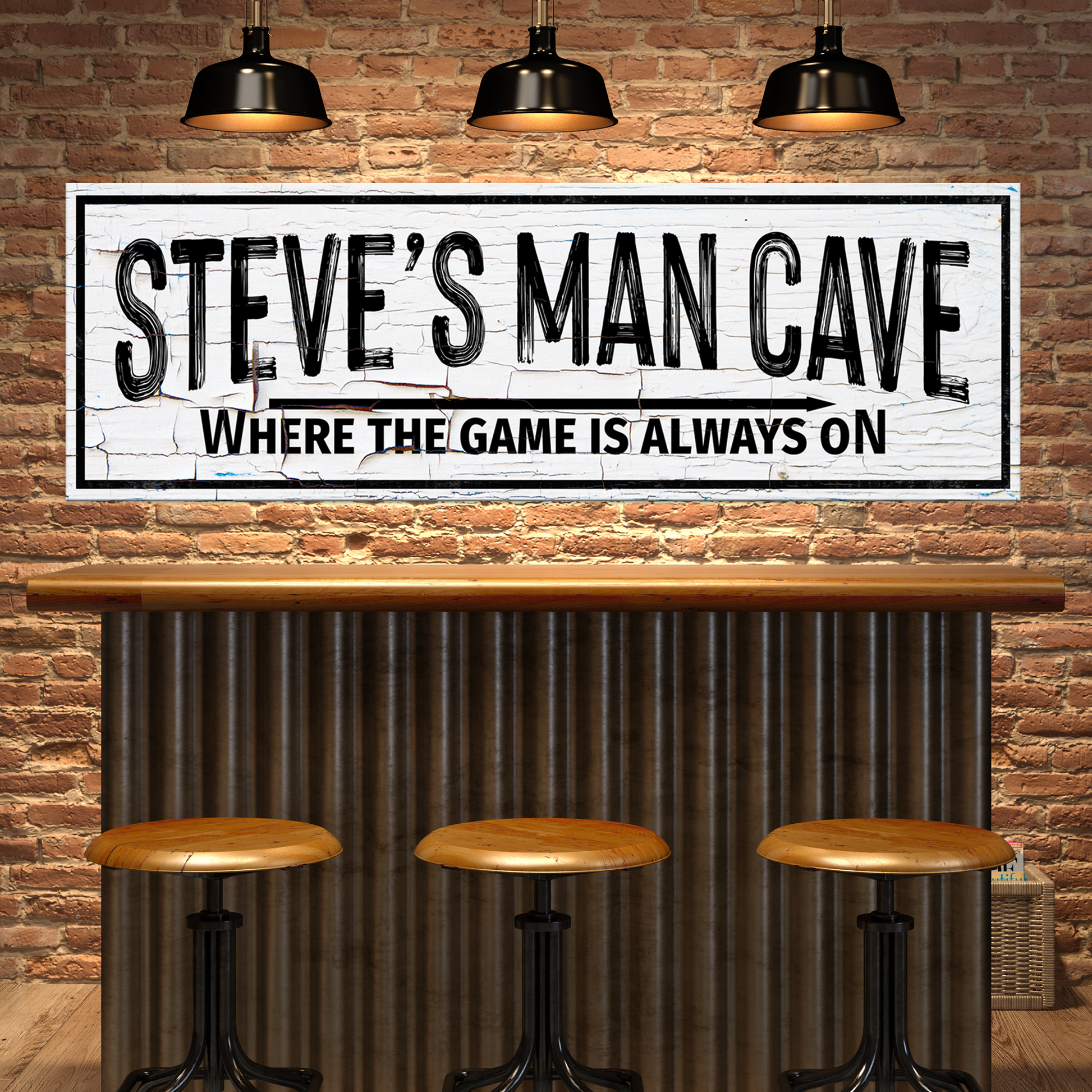 Where the Game is always On Sign Style 1 - Image by Tailored Canvases
