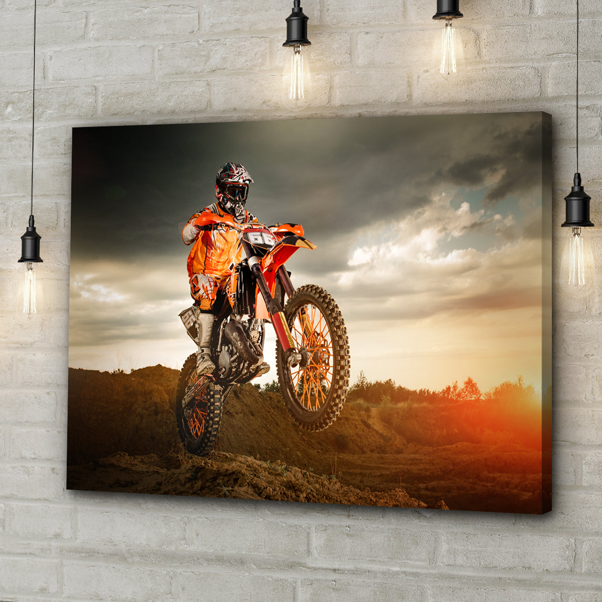 Motocross Rider Stunt Canvas Wall Art Style 2 - Image by Tailored Canvases