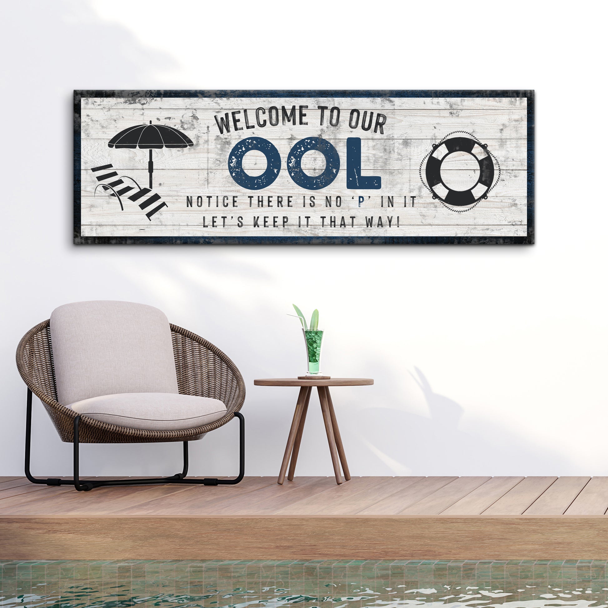 Welcome To Our Pool Sign Style 2 - Image by Tailored Canvases