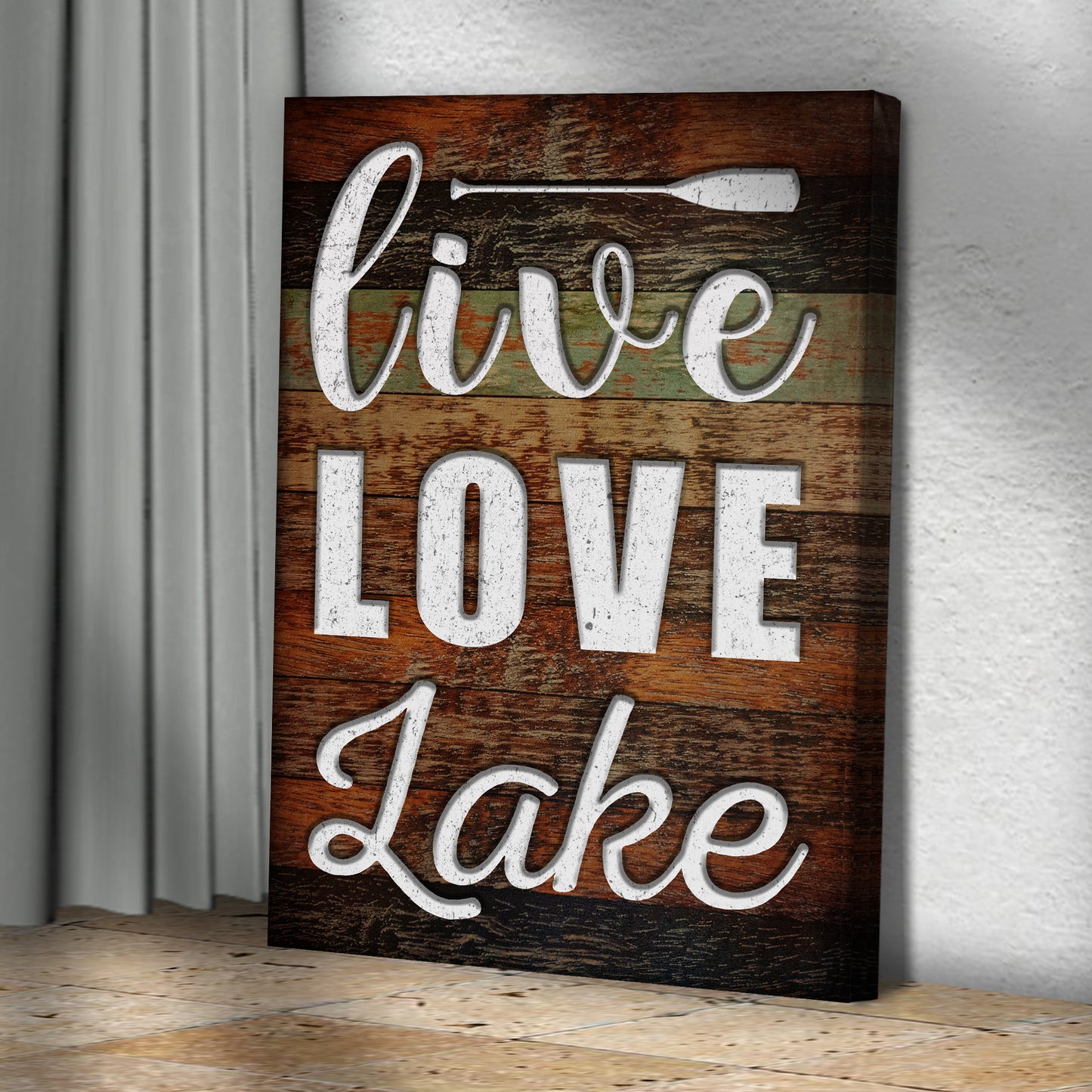Live Love Lake Canvas Wall Art Style 2 - Image by Tailored Canvases