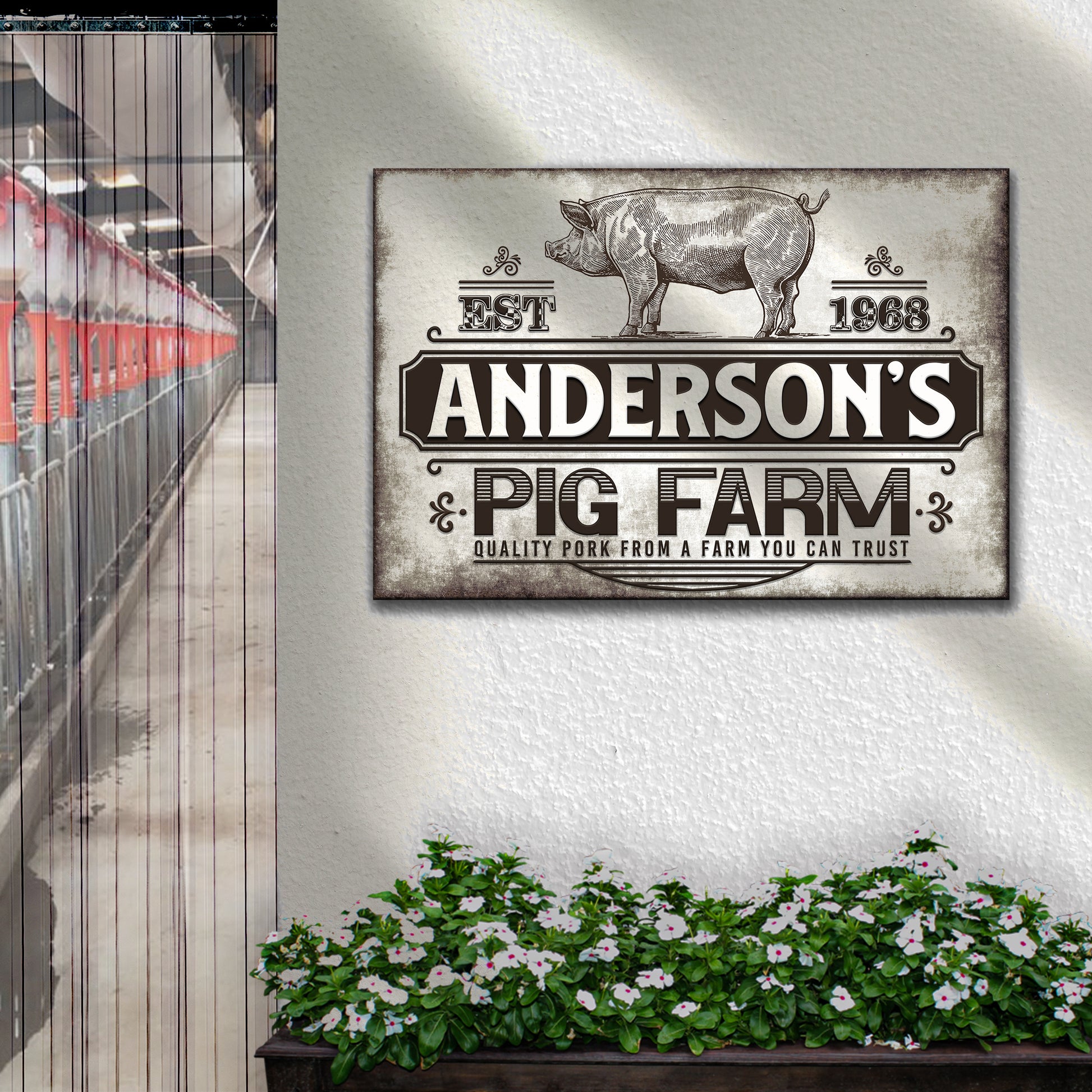 Pig Farm Sign VI Style 1 - Image by Tailored Canvases