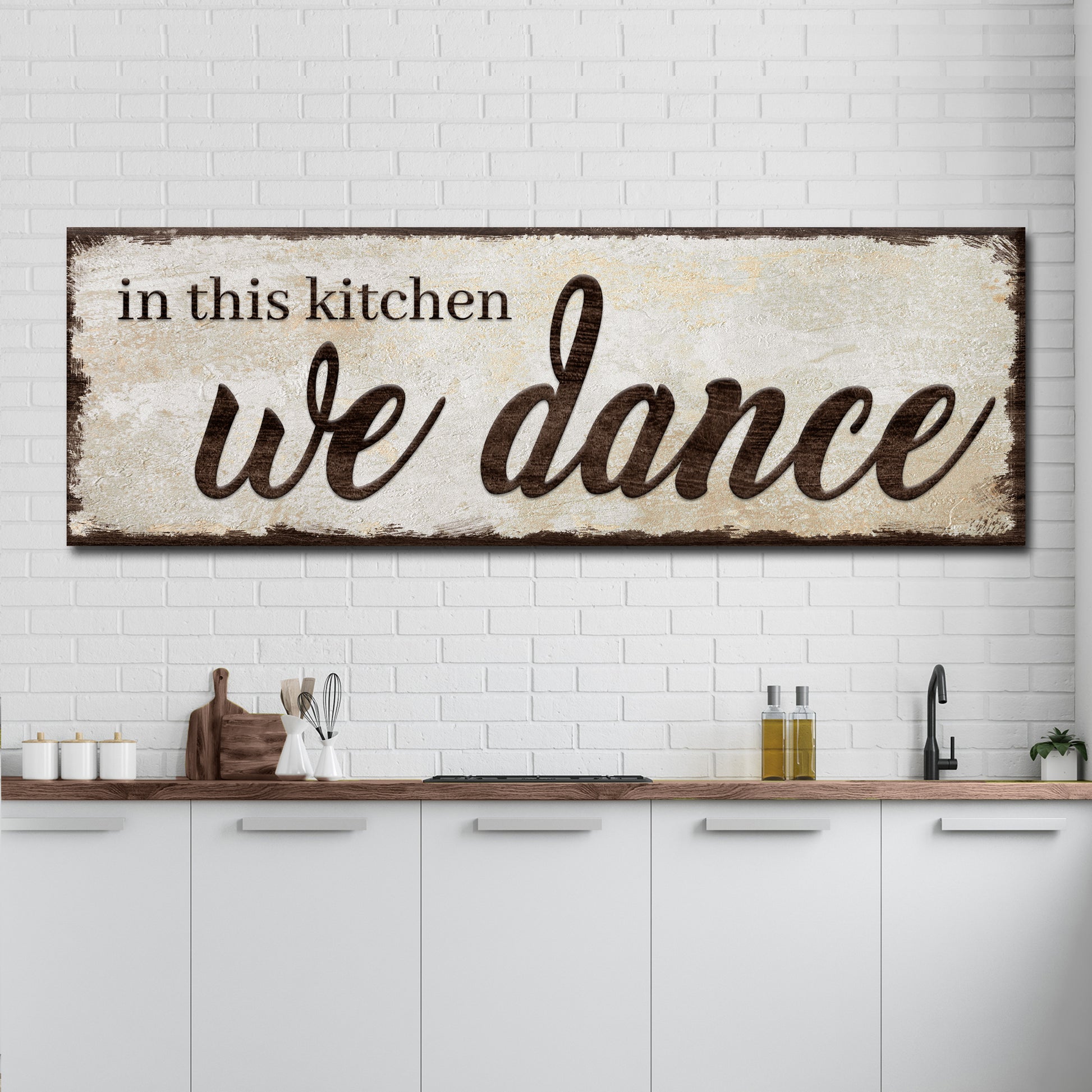 In This Kitchen We Dance Sign Style 1 - Image by Tailored Canvases