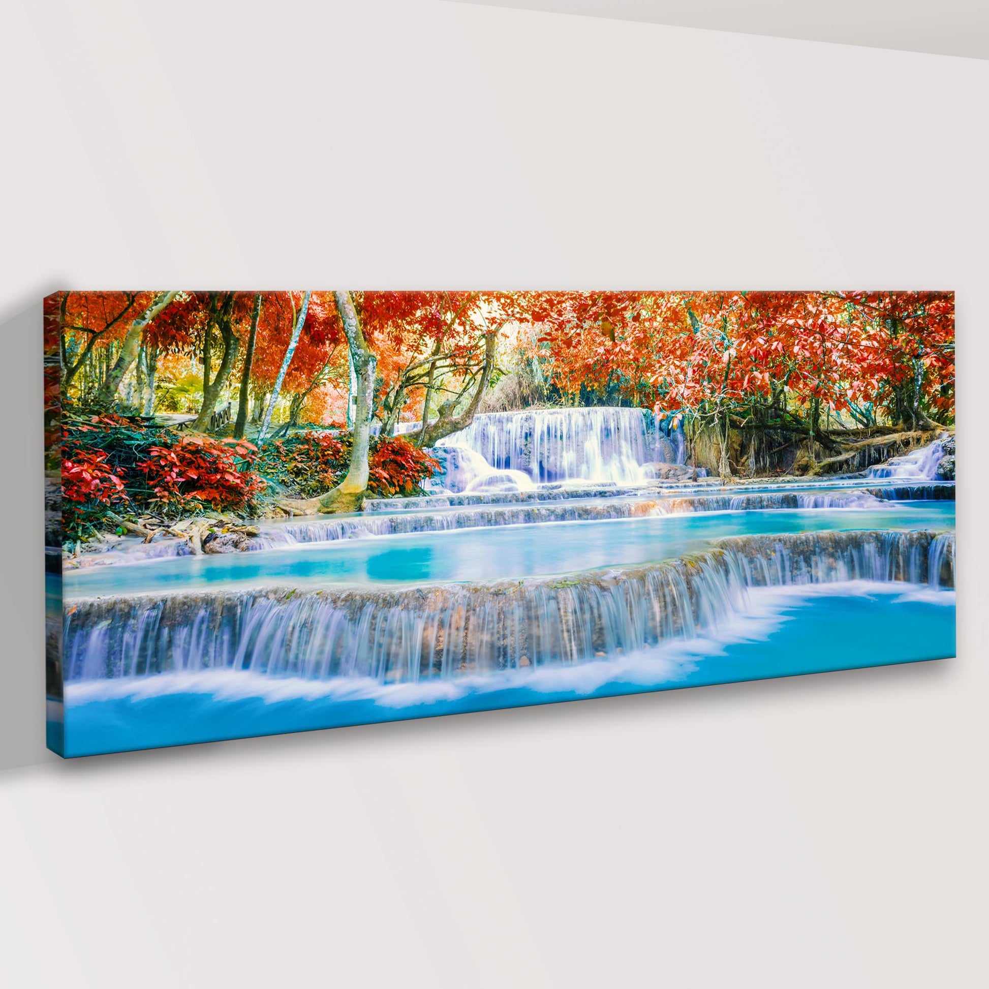 Kuang Si Falls Turquoise Lagoon Canvas Wall Art Style 1 - Image by Tailored Canvases