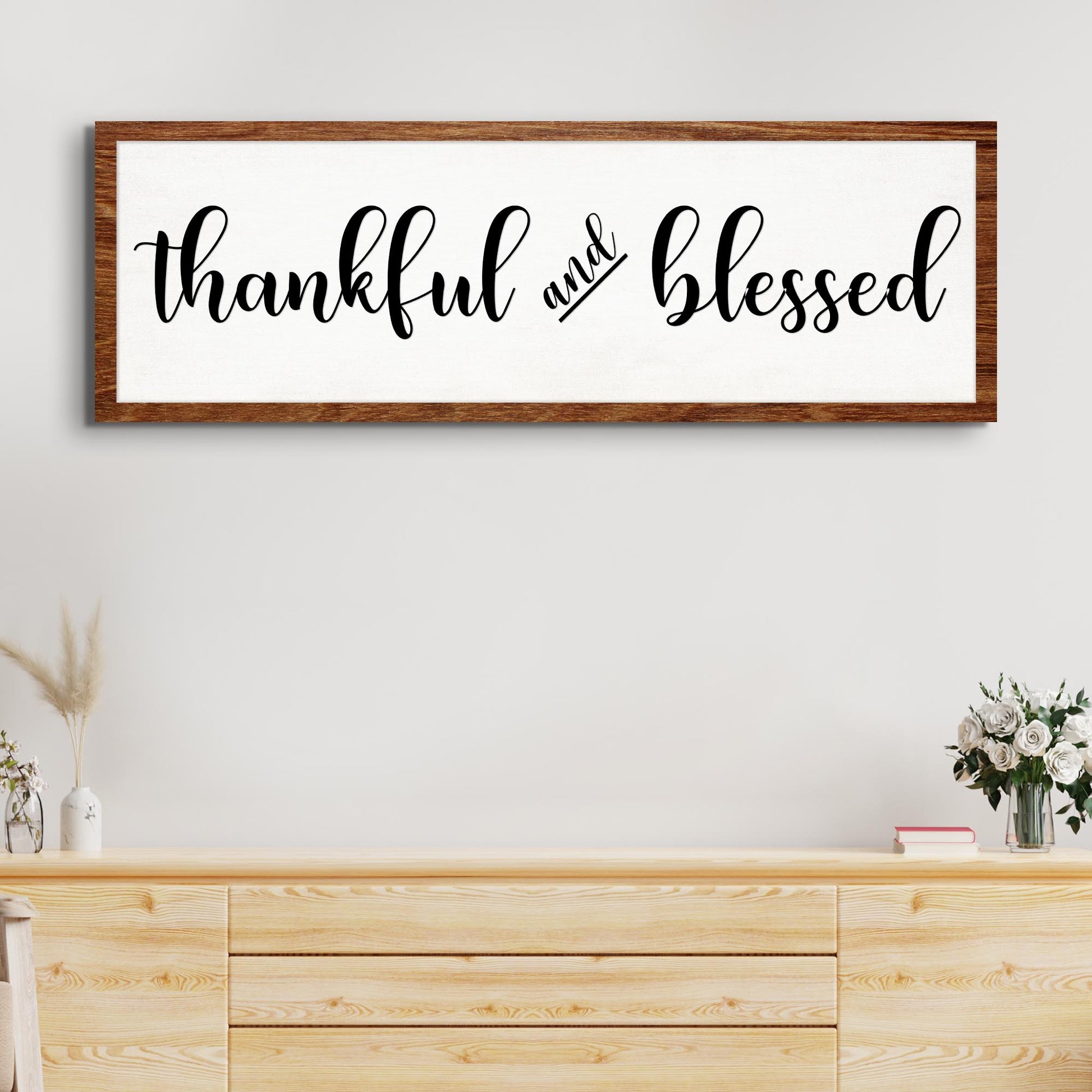 Thankful And Blessed Sign Style 1 - Image by Tailored Canvases