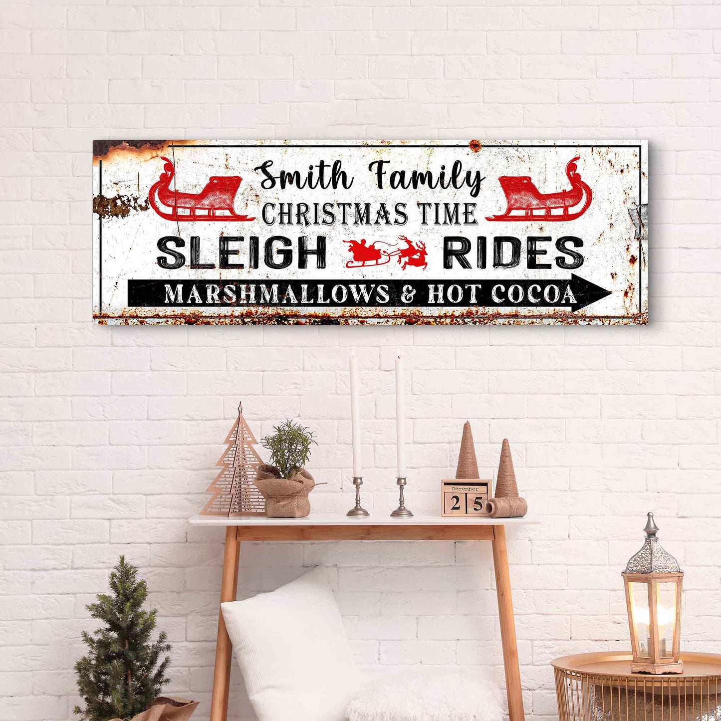 Christmas Sleigh Rides Sign Style 1 - Image by Tailored Canvases