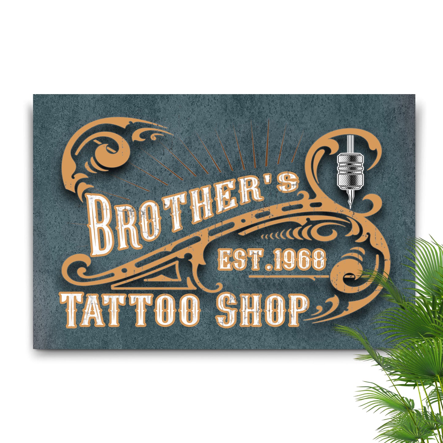 Custom Tattoo Shop Sign | Customizable Canvas Style 1 - Image by Tailored Canvases