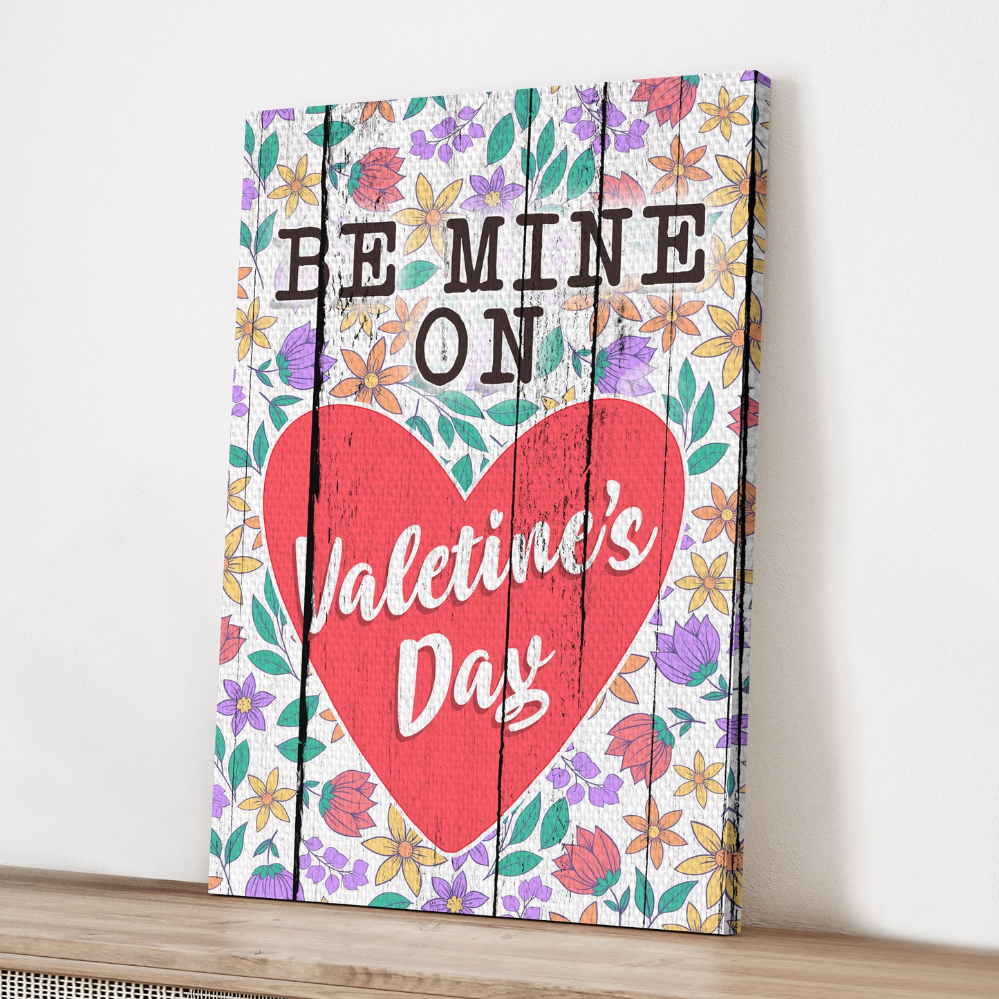 Be Mine On Valentine's Day Sign Style 2 - Image by Tailored Canvases