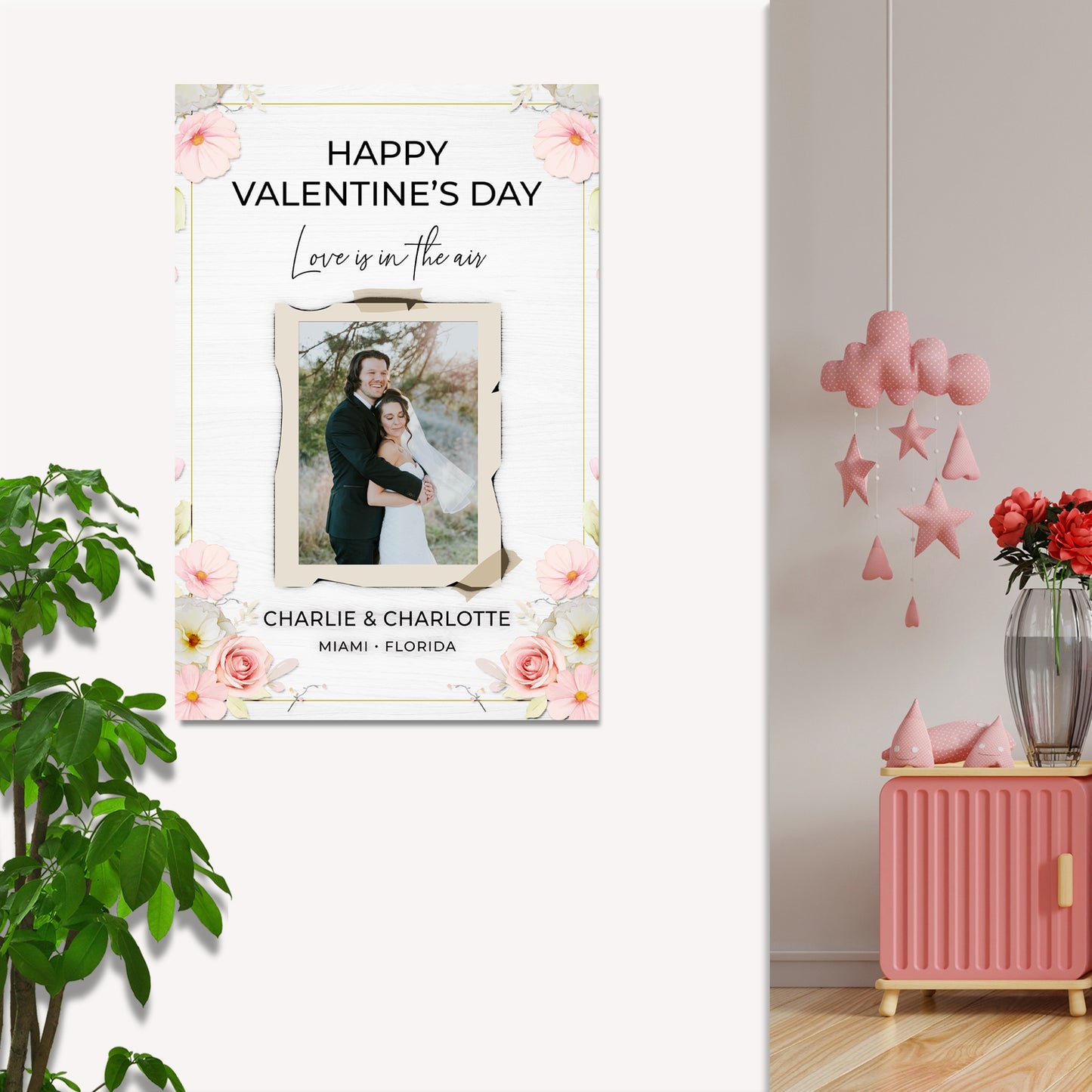 Love Is In The Air Romantic Sign Style 1 - Image by Tailored Canvases