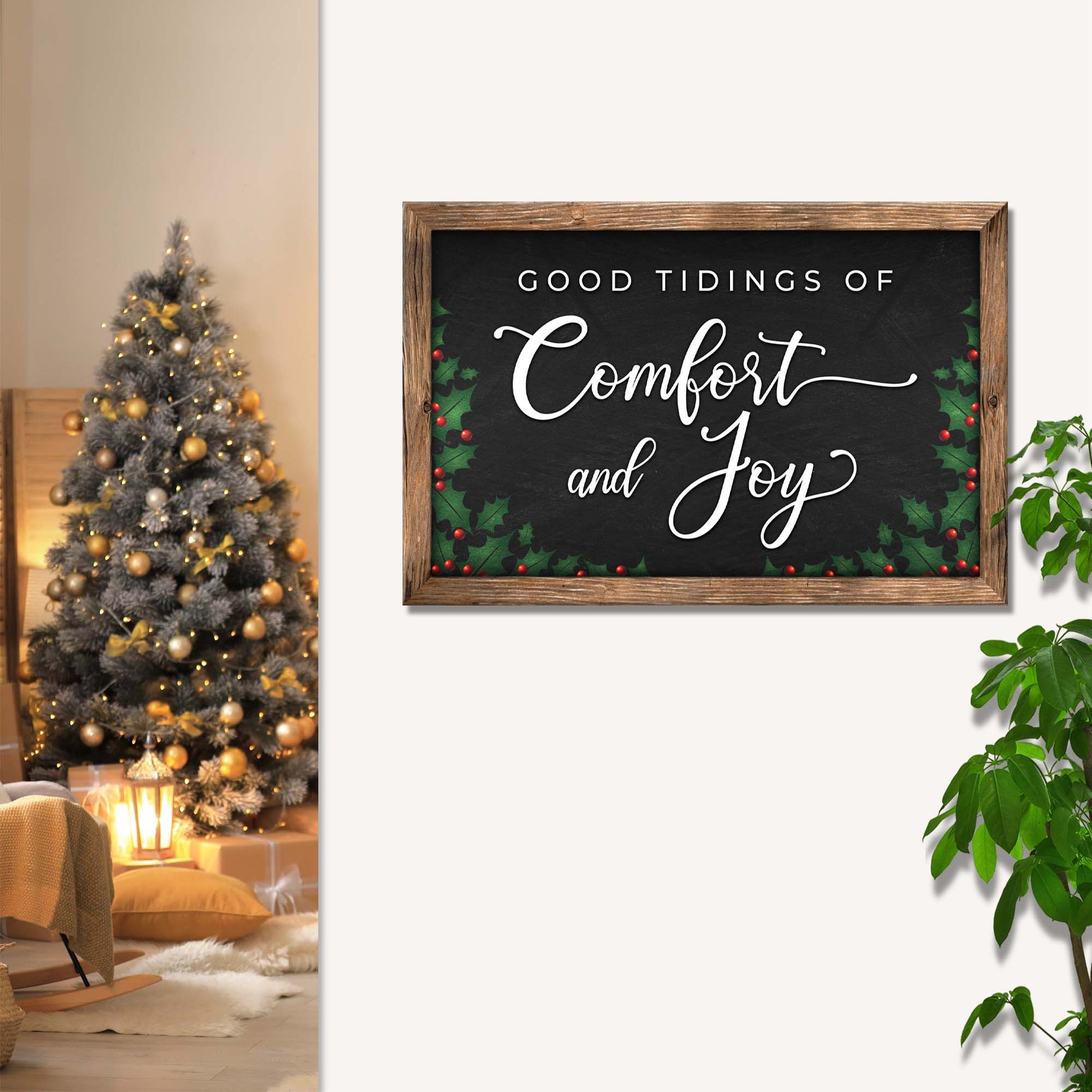 Good Tidings Christmas Sign Style 1 - Image by Tailored Canvases