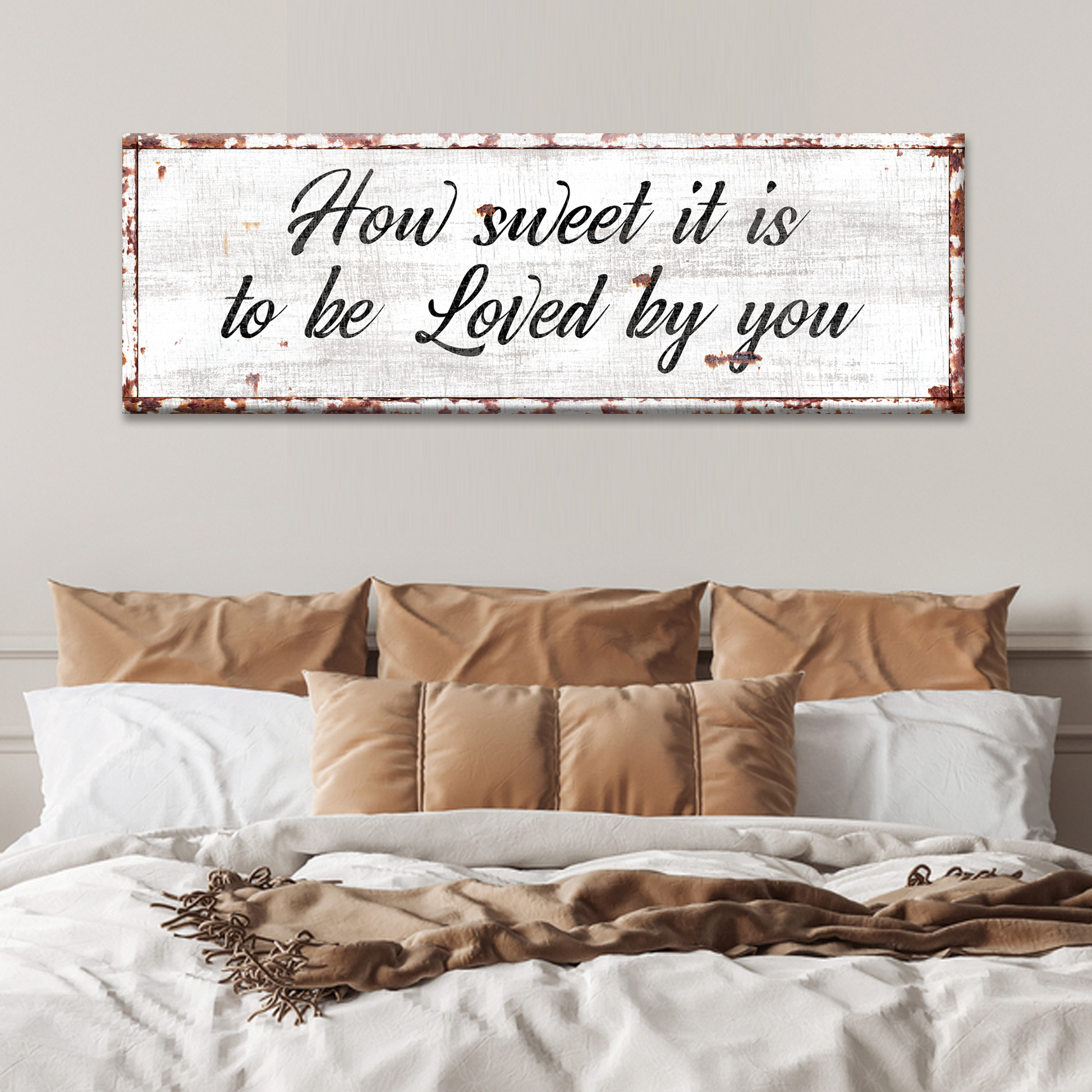 How sweet it is to be loved by you Sign Style 2 - Image by Tailored Canvases