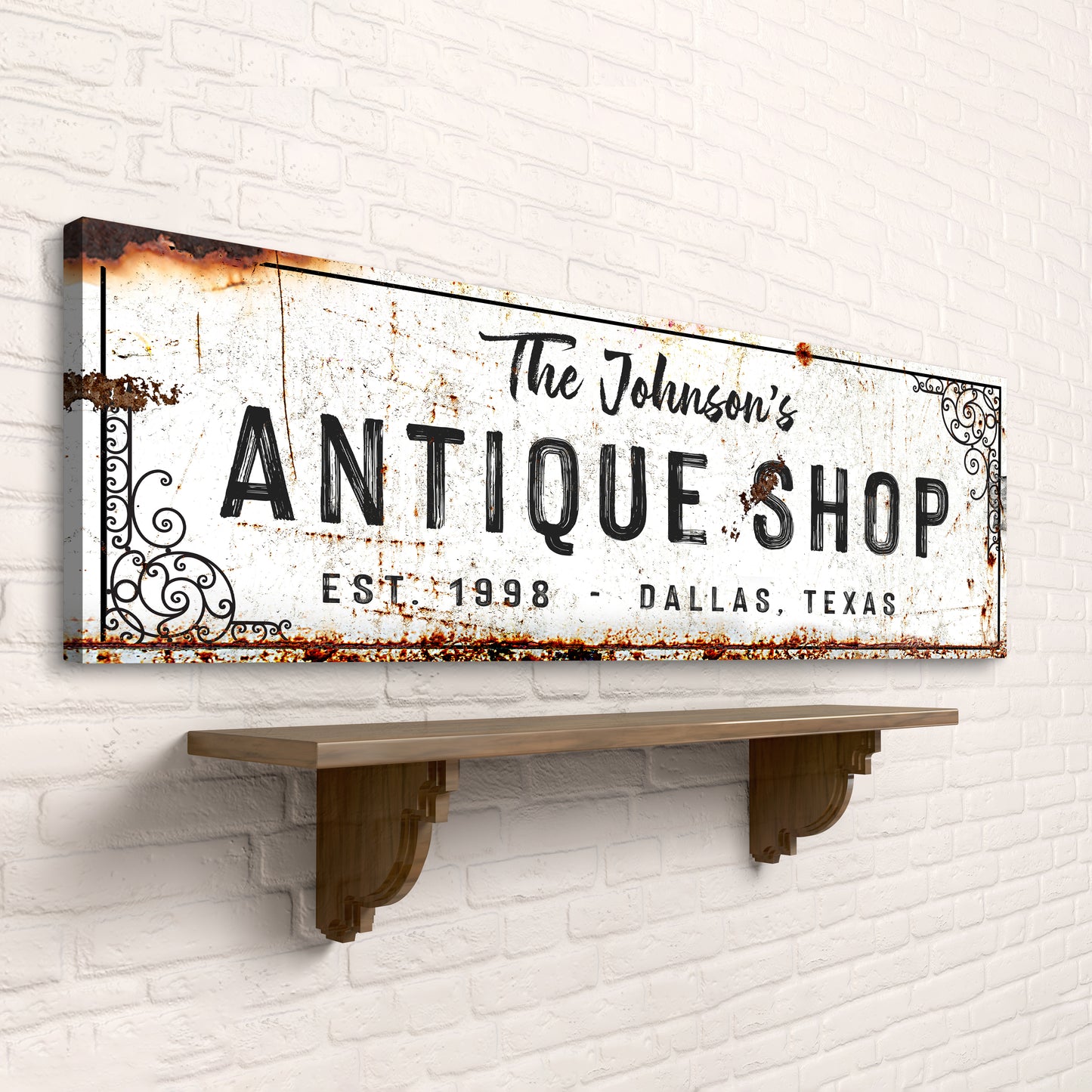 Custom Antique Shop Sign | Customizable Canvas Style 2 - Image by Tailored Canvases
