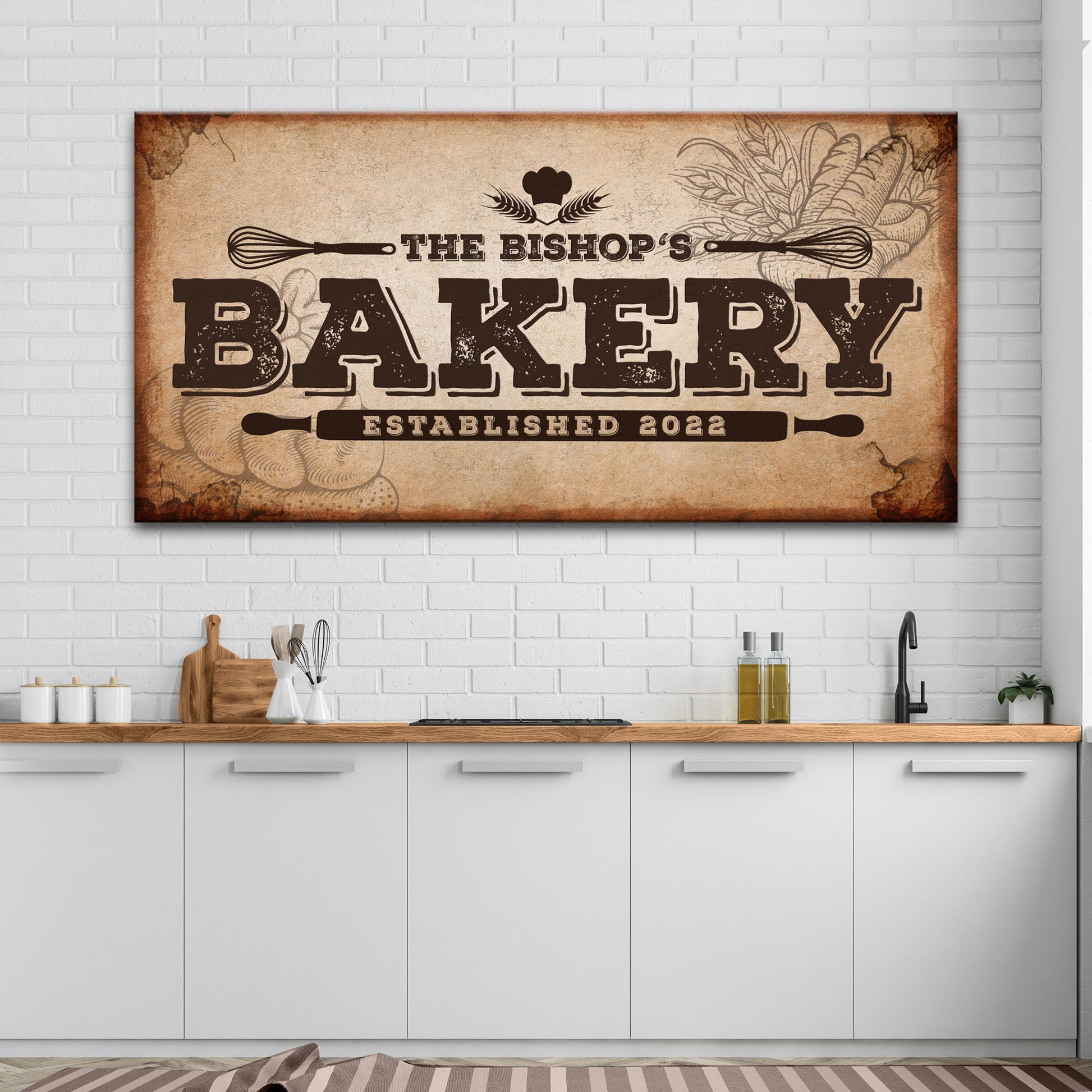 Ancient Paper Bakery Sign Style 1 - Image by Tailored Canvases