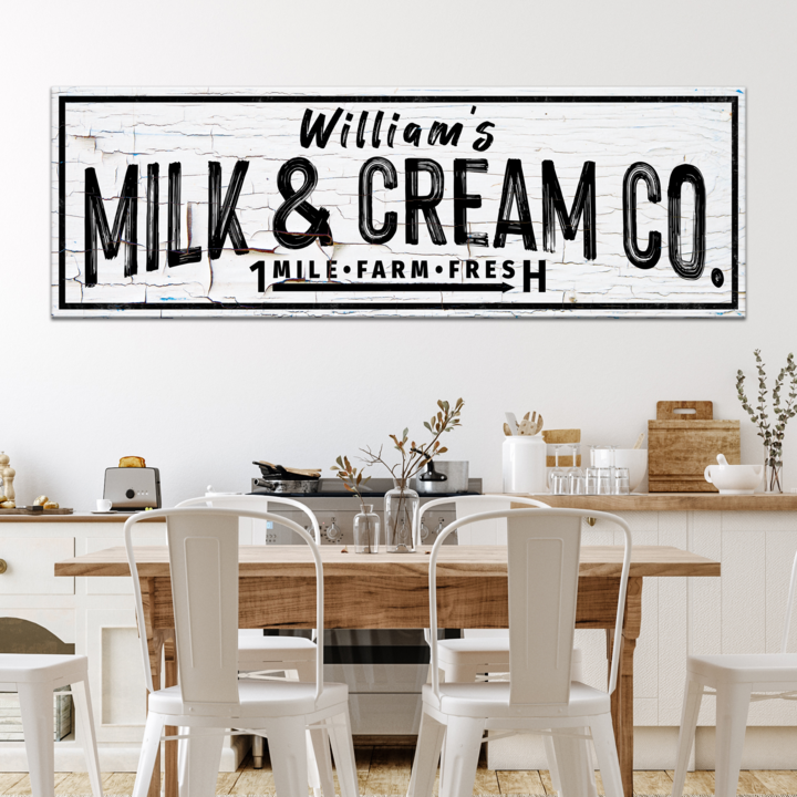 Milk and Cream Co Sign II Style 1 - Image by Tailored Canvases