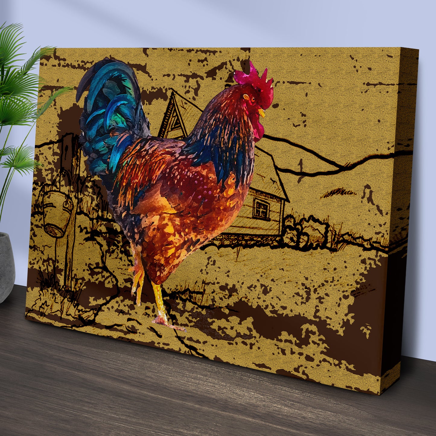 Vivid Rooster Canvas Wall Art Style 1 - Image by Tailored Canvases