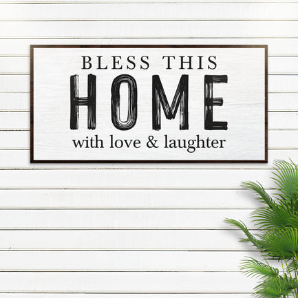 Bless This Home With Love And Laughter Sign III - Image by Tailored Canvases