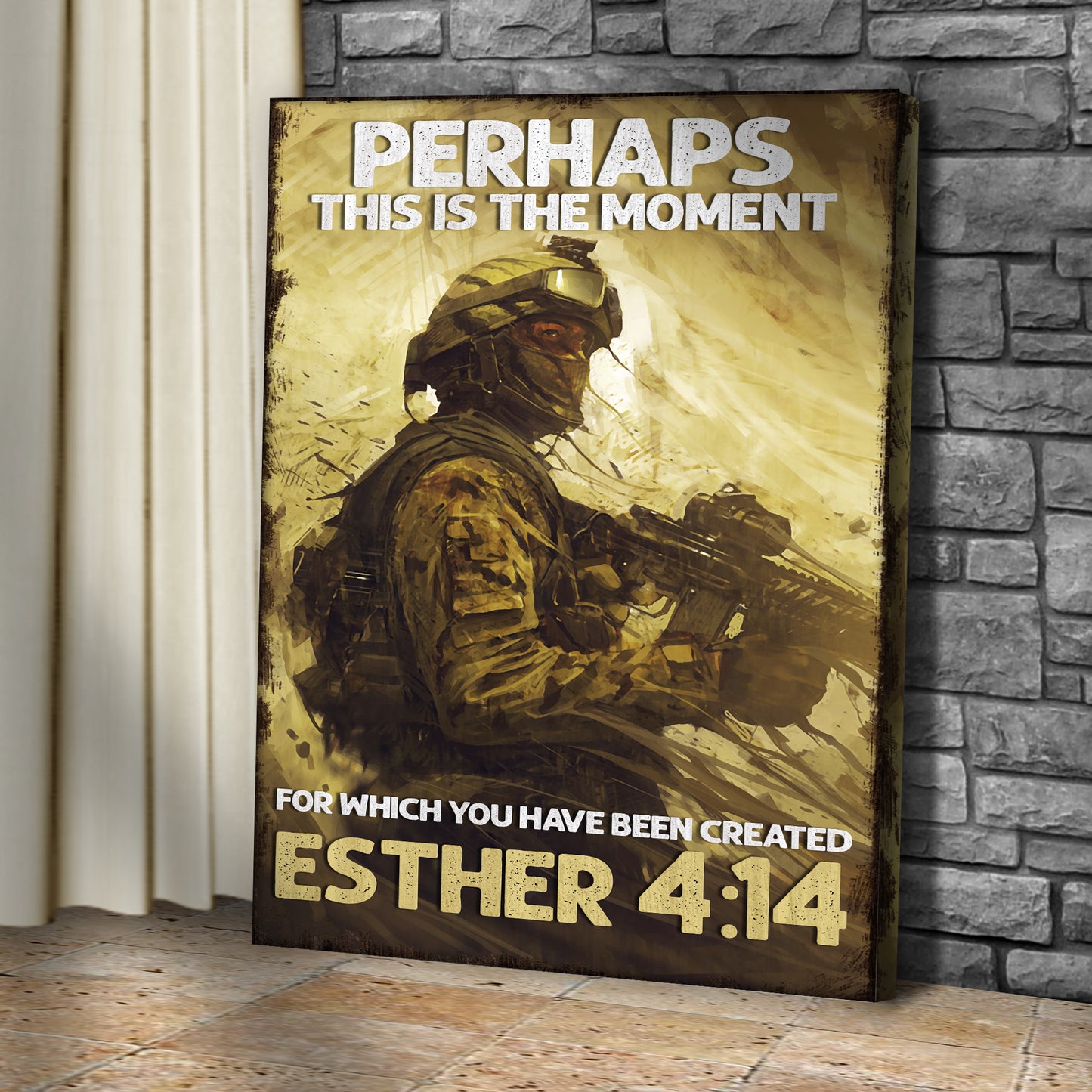 Esther 4:14 - Perhaps This Is The Moment For Which You Have Been Created Sign Style 2 - Image by Tailored Canvases
