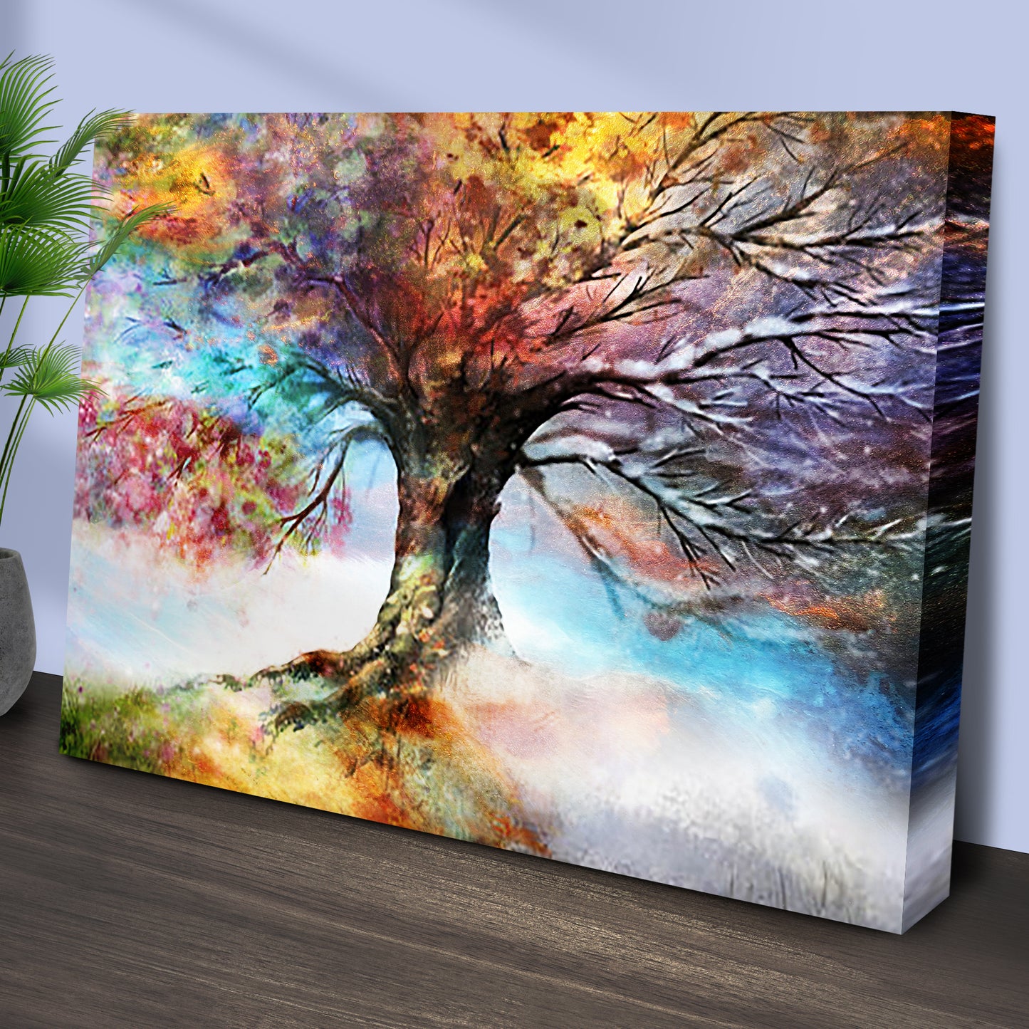 Rainbow Season Tree Canvas Wall Art Style 1 - Image by Tailored Canvases