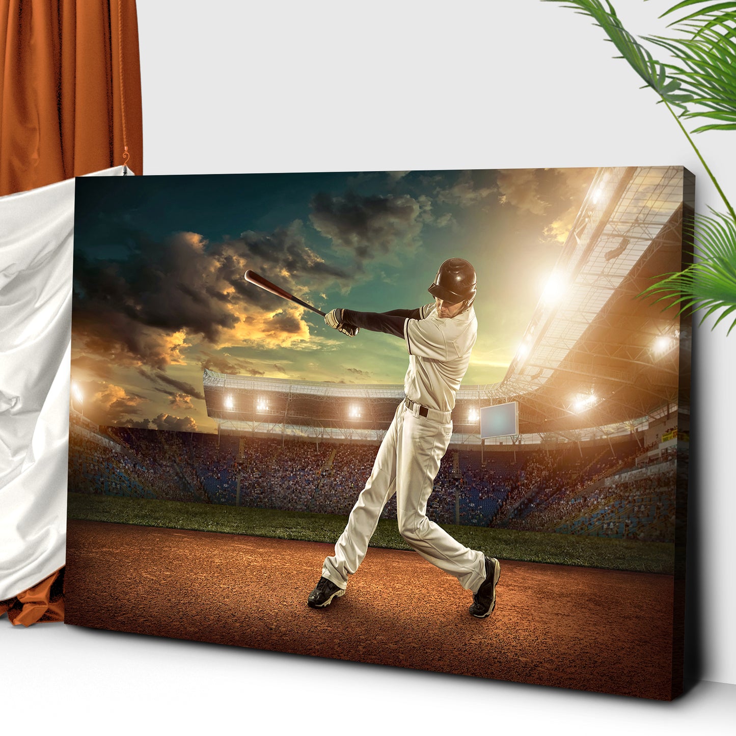 Baseball Hitter Canvas Wall Art  Style 2 - Image by Tailored Canvases