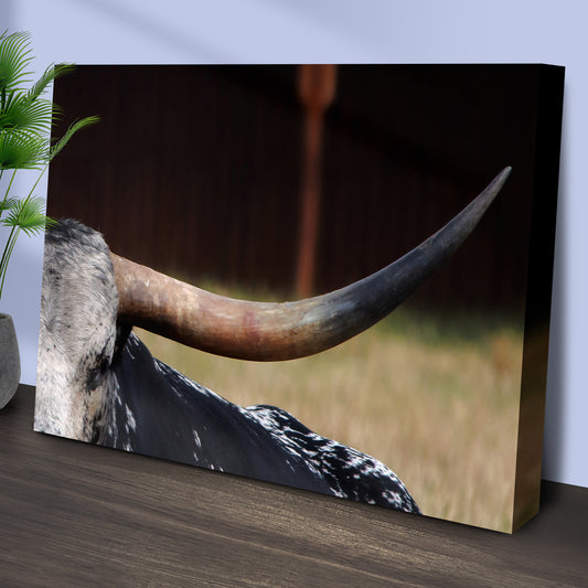 Focused Longhorn Cattle Canvas Wall Art - Image by Tailored Canvases