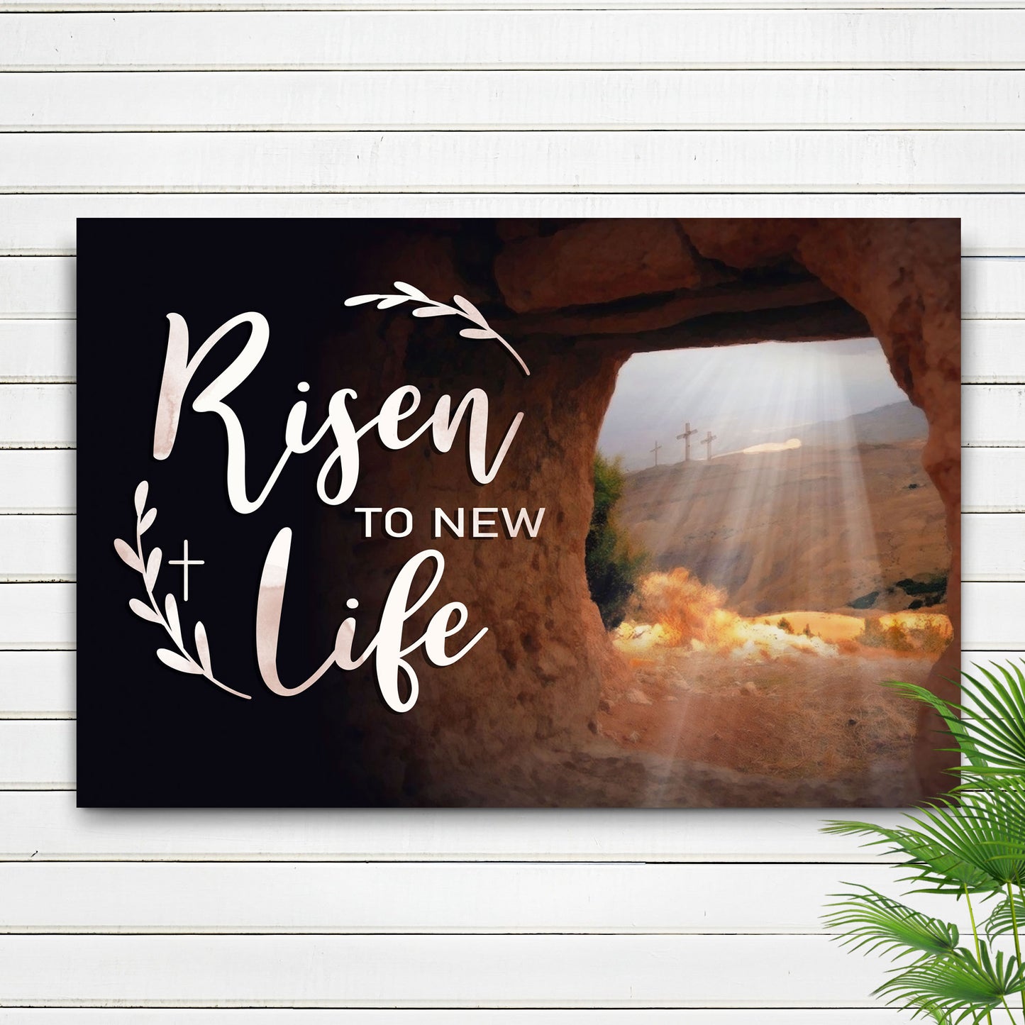 Risen To New Life Sign Style 1 - Image by Tailored Canvases