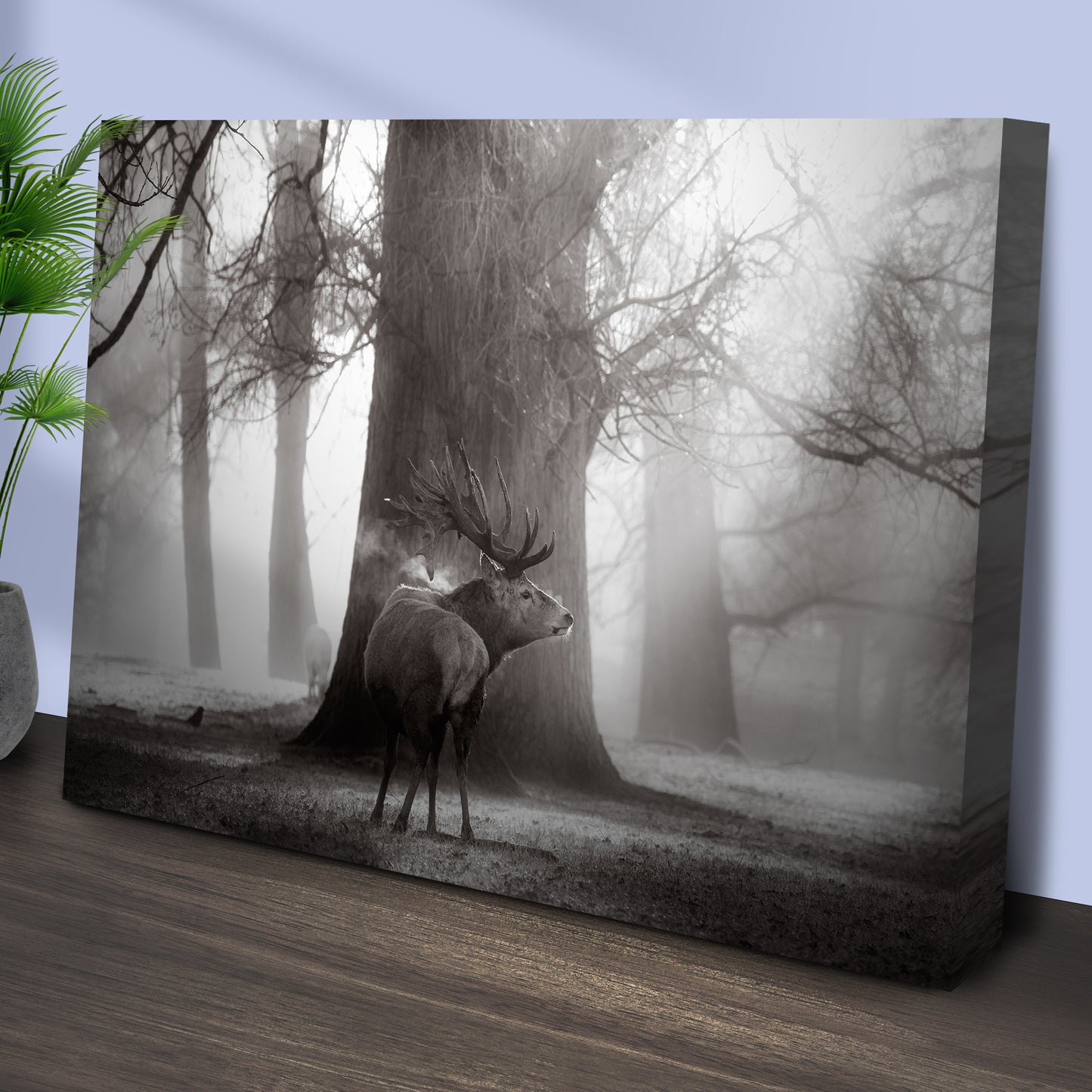 Monochrome Deer Canvas Wall Art Style 1 - Image by Tailored Canvases