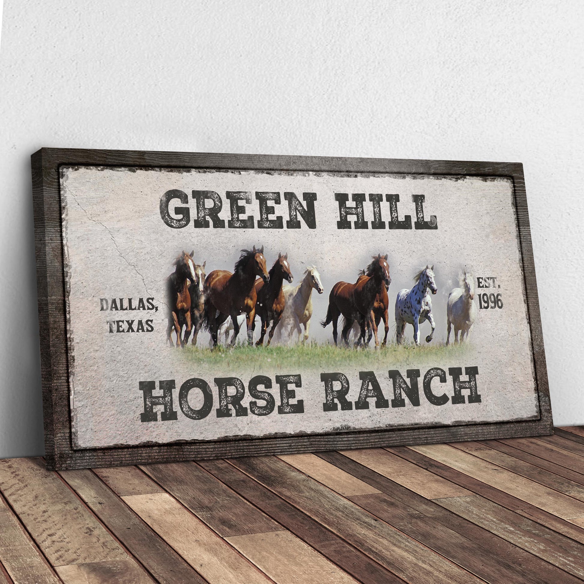 Family Horse Ranch Sign V Style 1 - Image by Tailored Canvases