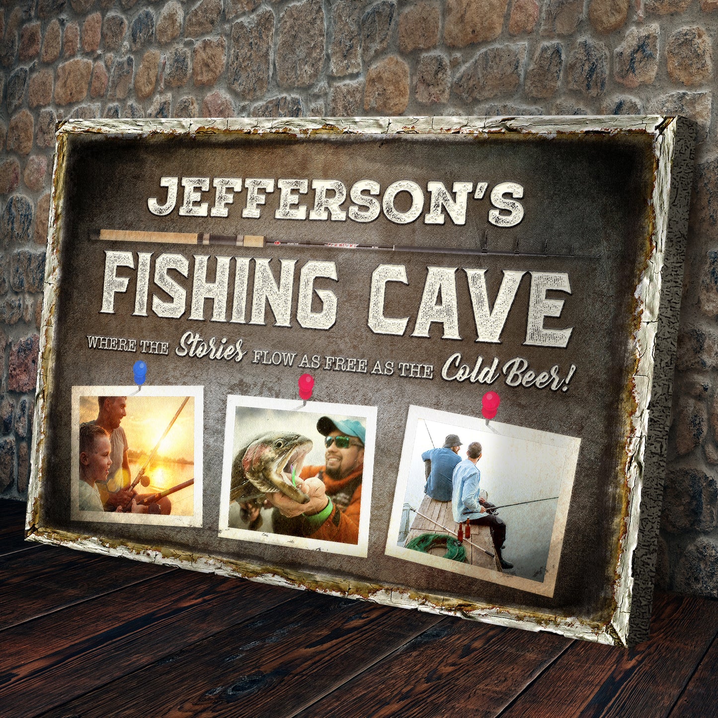 Fishing Cave Sign Style 1 - Image by Tailored Canvases