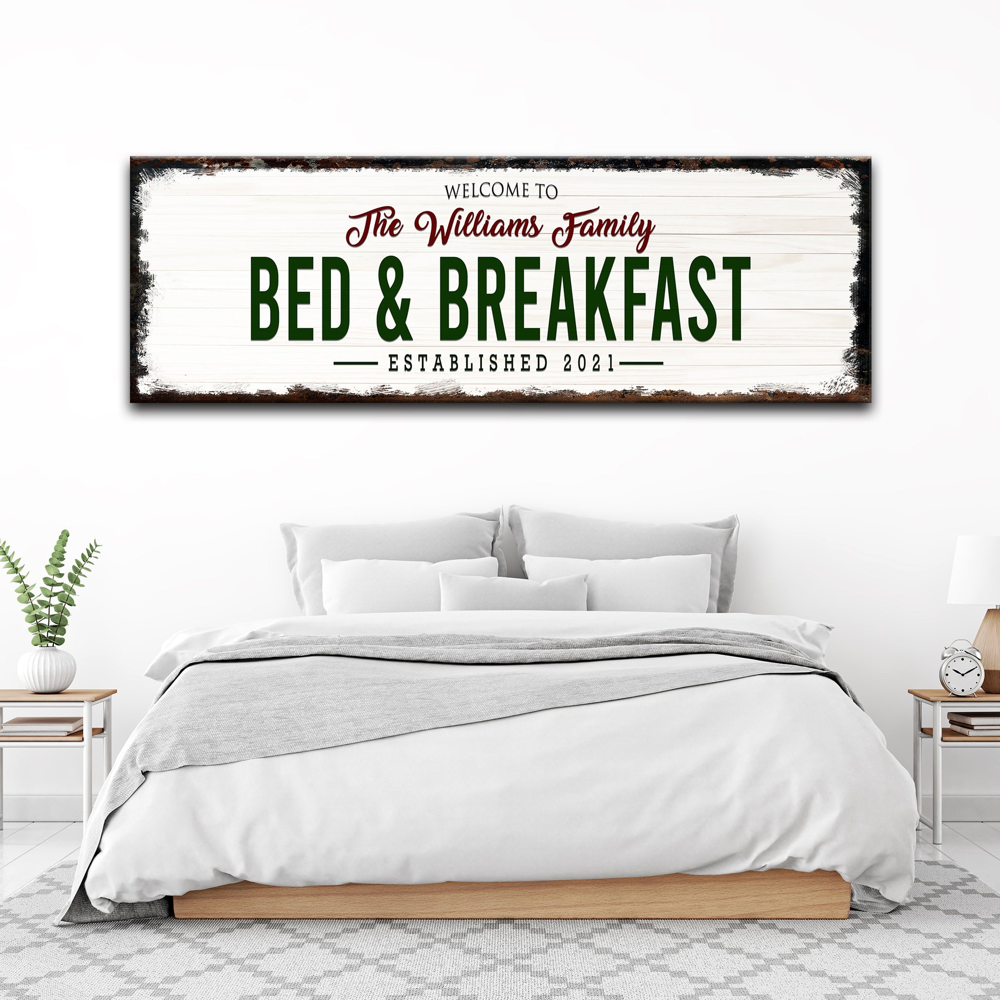 Welcome Bed And Breakfast Sign | Customizable Canvas Style 1 - Image by Tailored Canvases