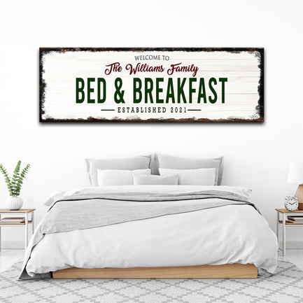 Welcome Bed And Breakfast Sign | Customizable Canvas - Image by Tailored Canvases