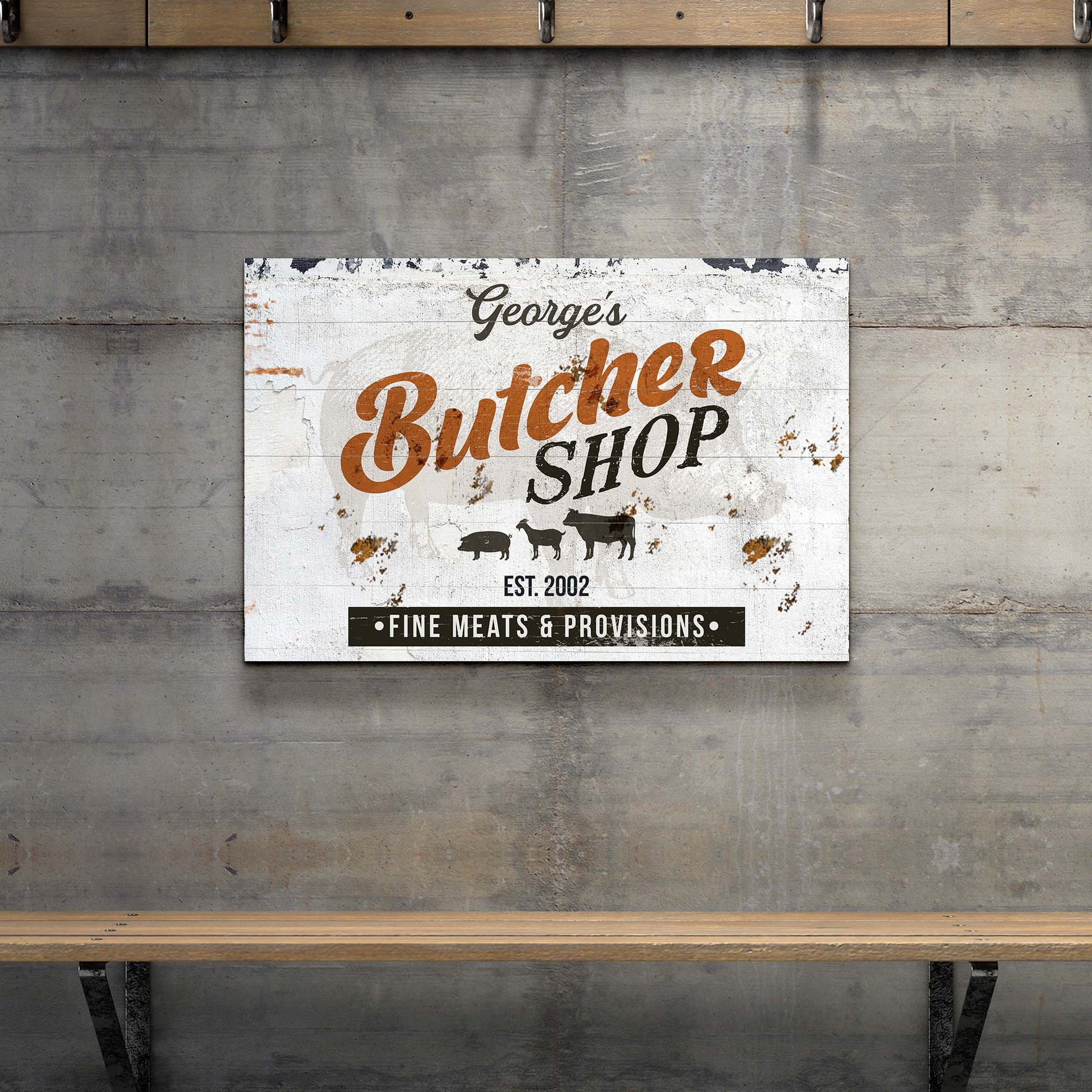 Custom Butcher Shop Sign III | Customizable Canvas Style 1 - Image by Tailored Canvases