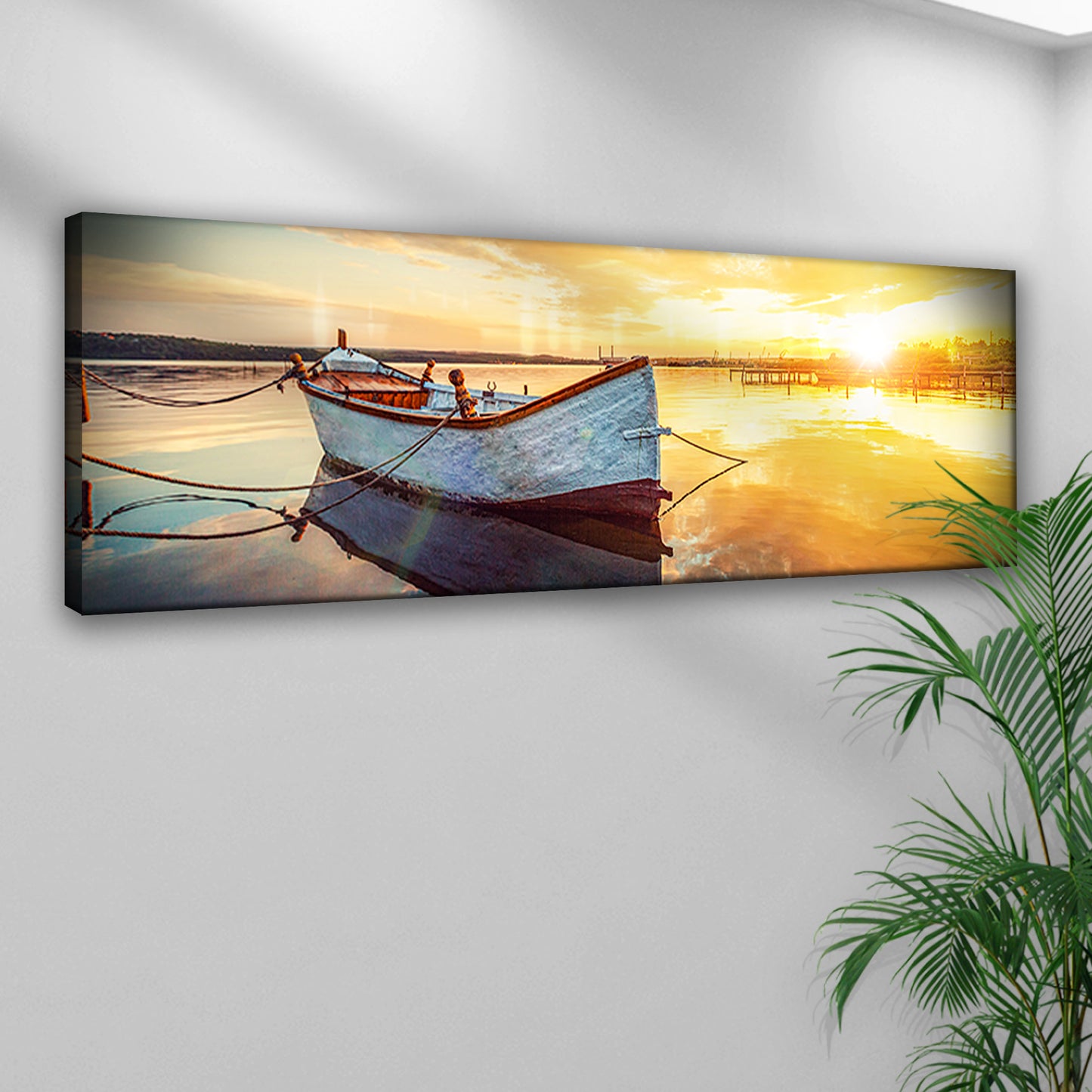 Sunset Boating Canvas Wall Art Style 1 - Image by Tailored Canvases