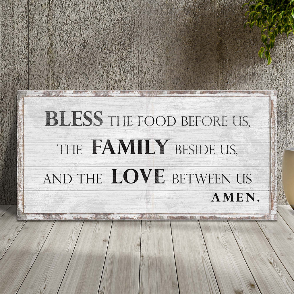 Bless The Food, Family, And Love Sign III by Tailored Canvases