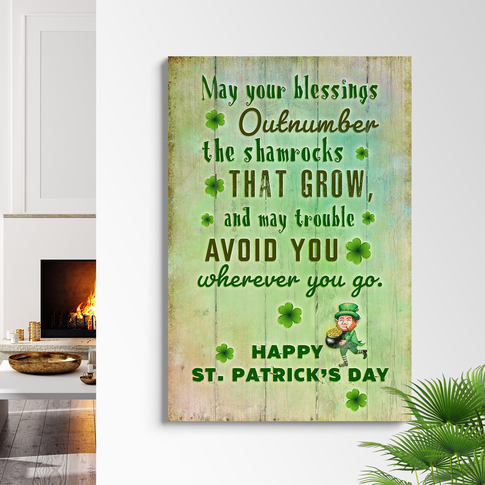 St. Patrick's Day Blessings Sign Style 1 - Image by Tailored Canvases