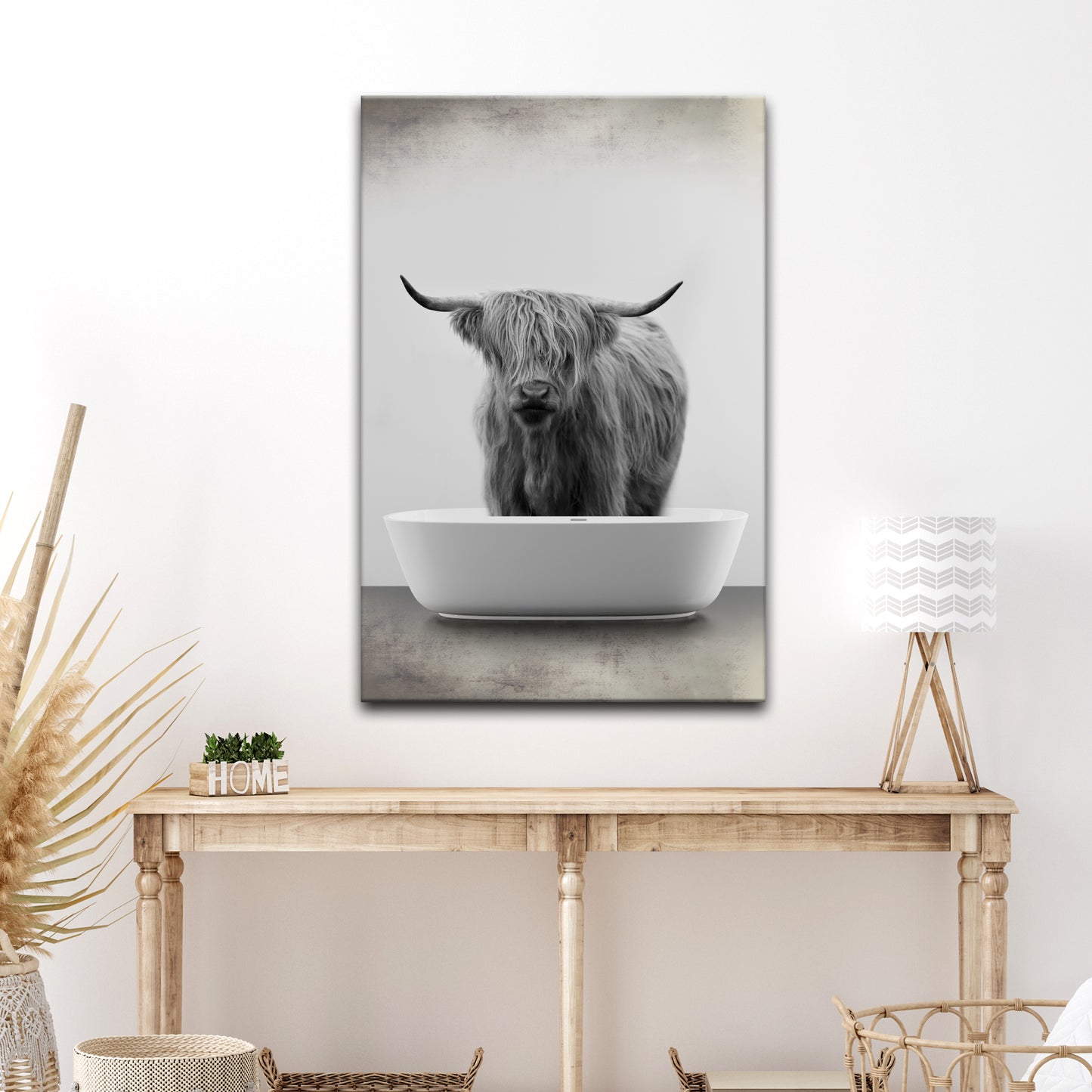 Highland Cattle Bath Canvas Wall Art IV - Image by Tailored Canvases