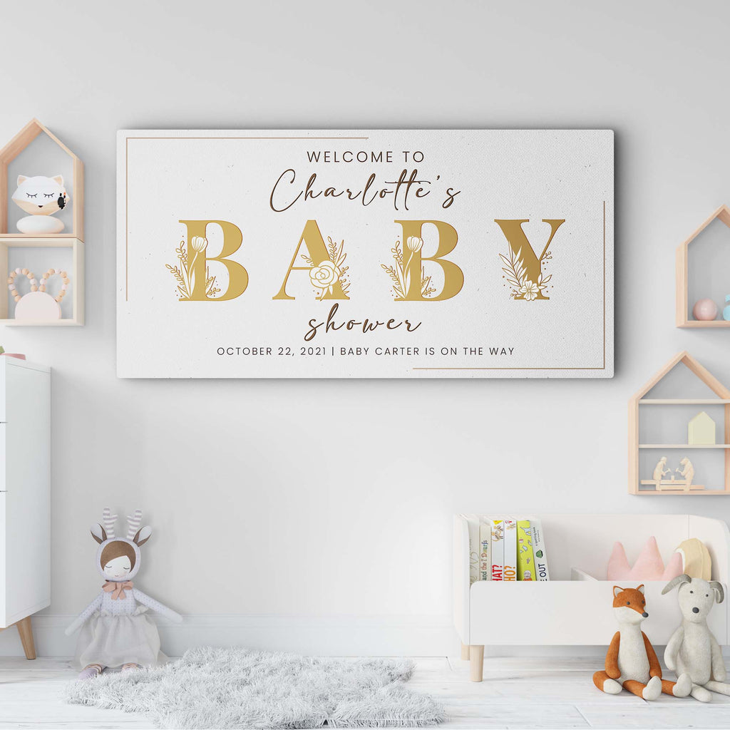 Baby Shower Welcome Sign III | Customizable Canvas by Tailored Canvases