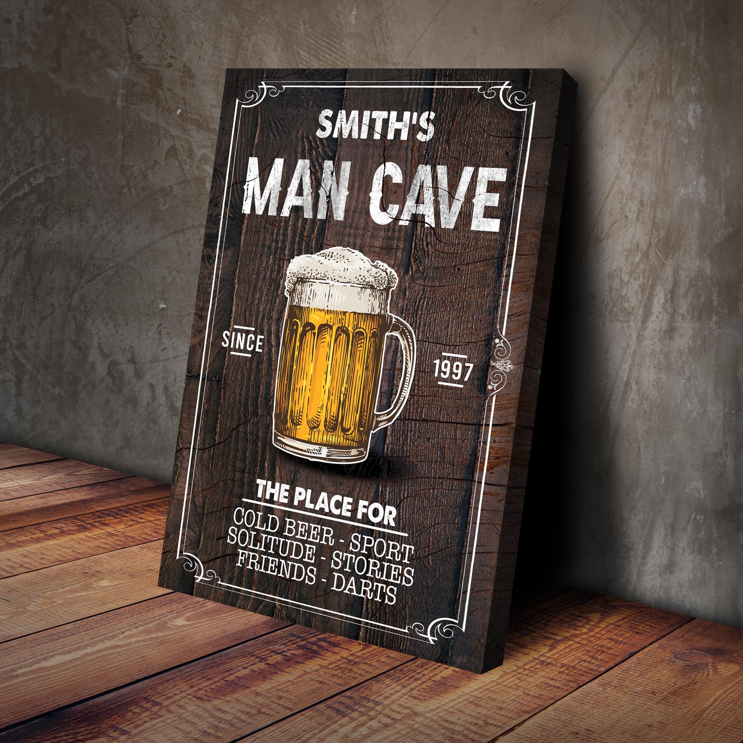 Man Cave The Place For Cold Beer, Solitude, Friends Sign