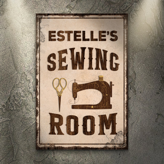 Vintage Sewing Room Sign | Customizable Canvas - Image by Tailored Canvases