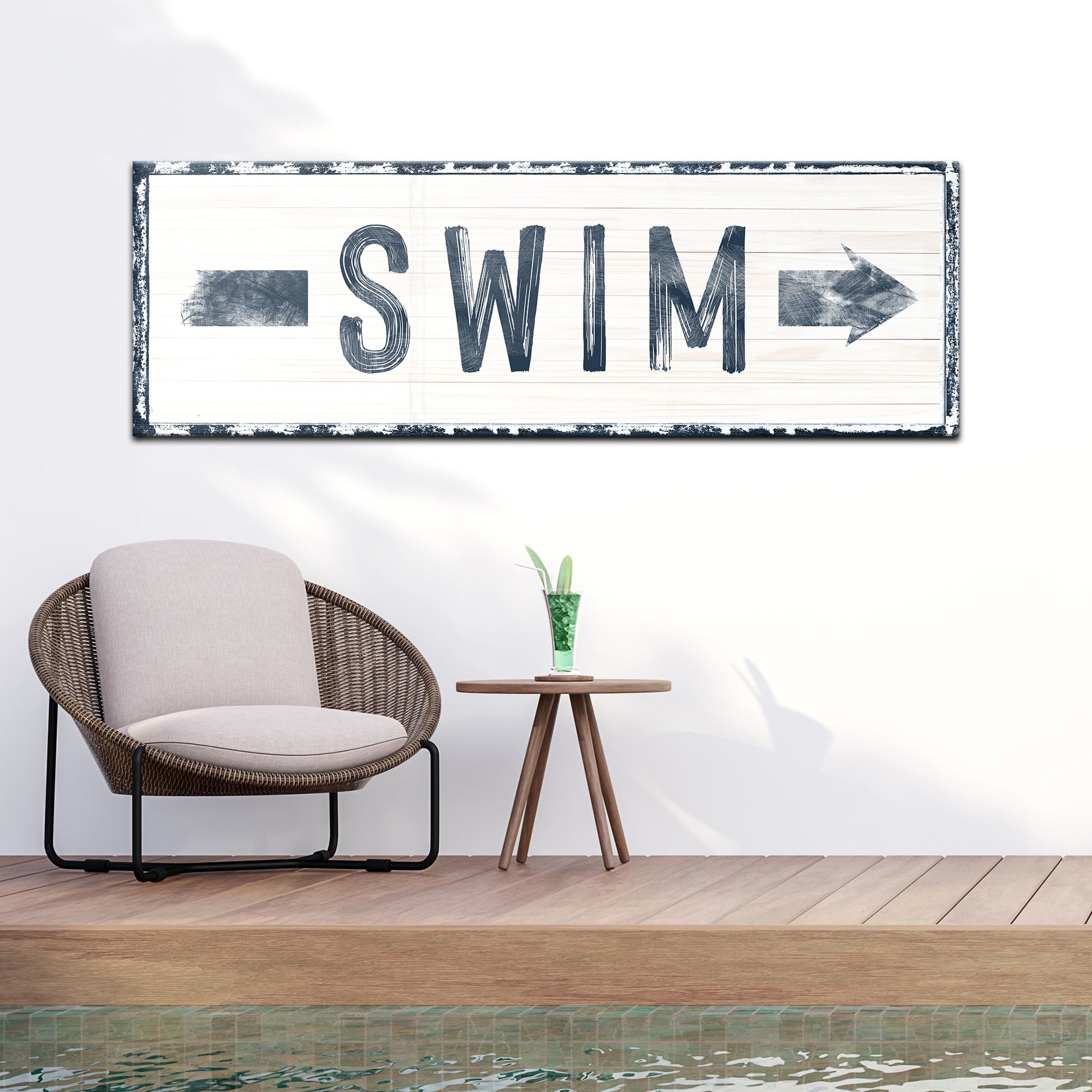 Swim Arrow Sign Style 2 - Image by Tailored Canvases