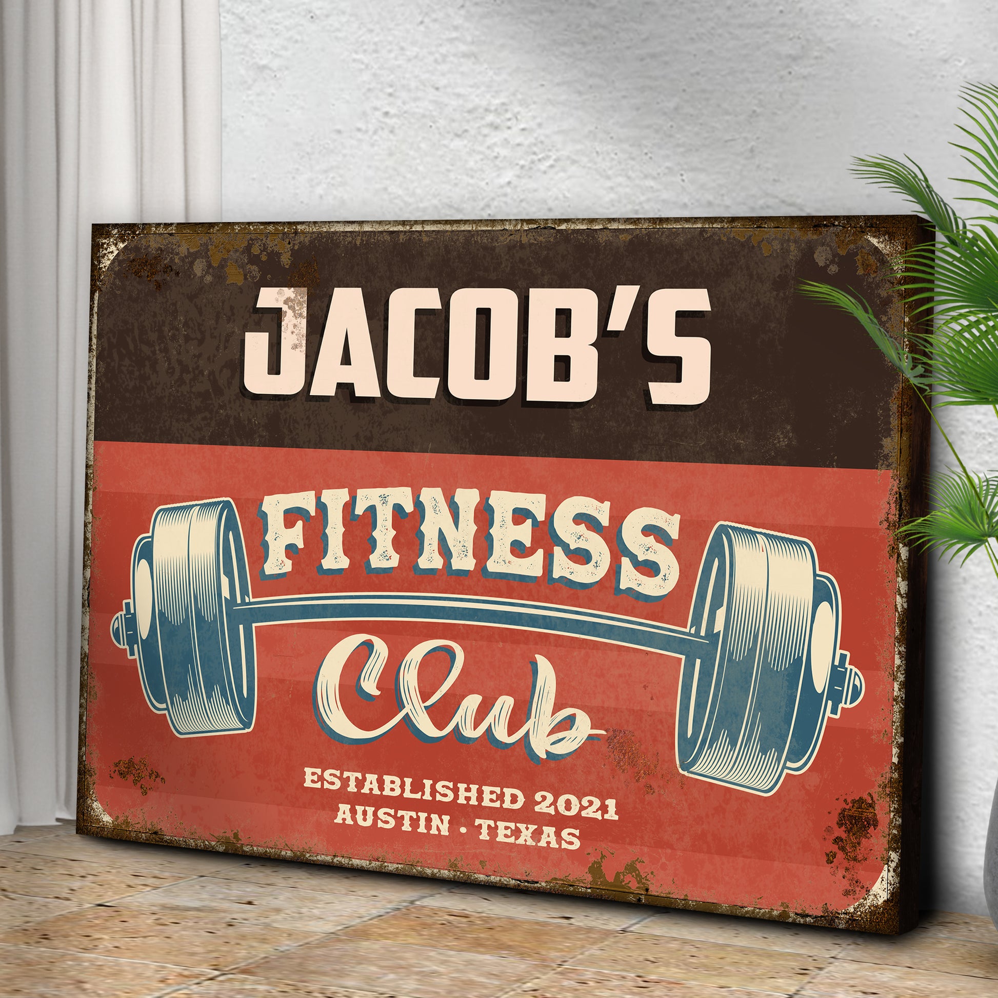 Fitness Club Sign II Style 1 - Image by Tailored Canvases