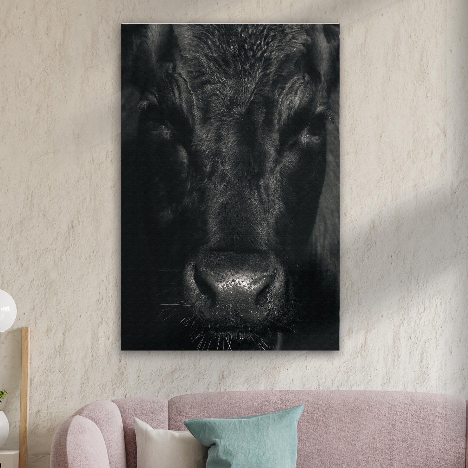 Black Angus Bull Portrait Canvas Wall Art - Image by Tailored Canvases
