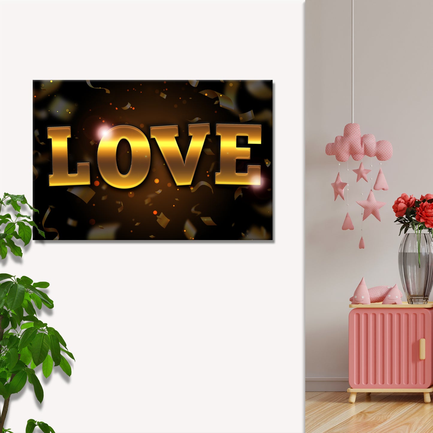 Valentine Golden Love Pop Sign Style 1 - Image by Tailored Canvases