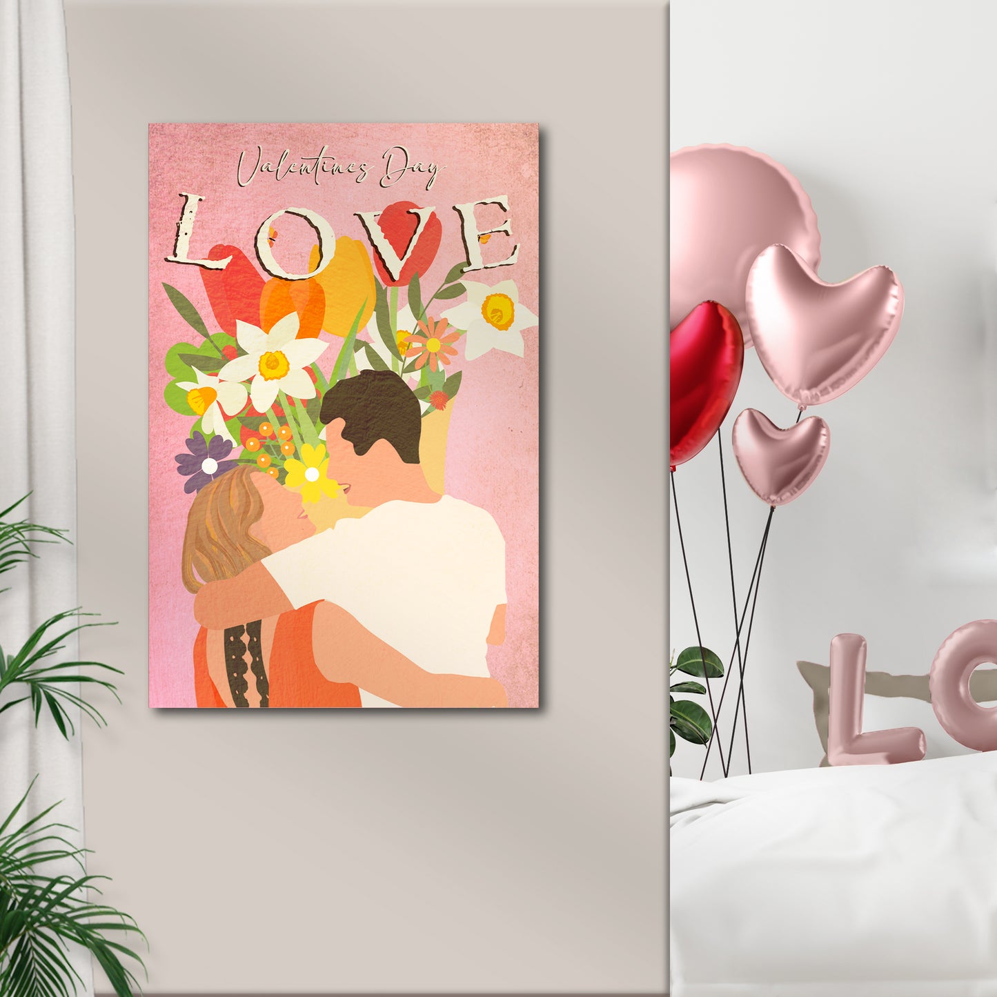 Valentine Love Bouquet Sign Style 1 - Image by Tailored Canvases