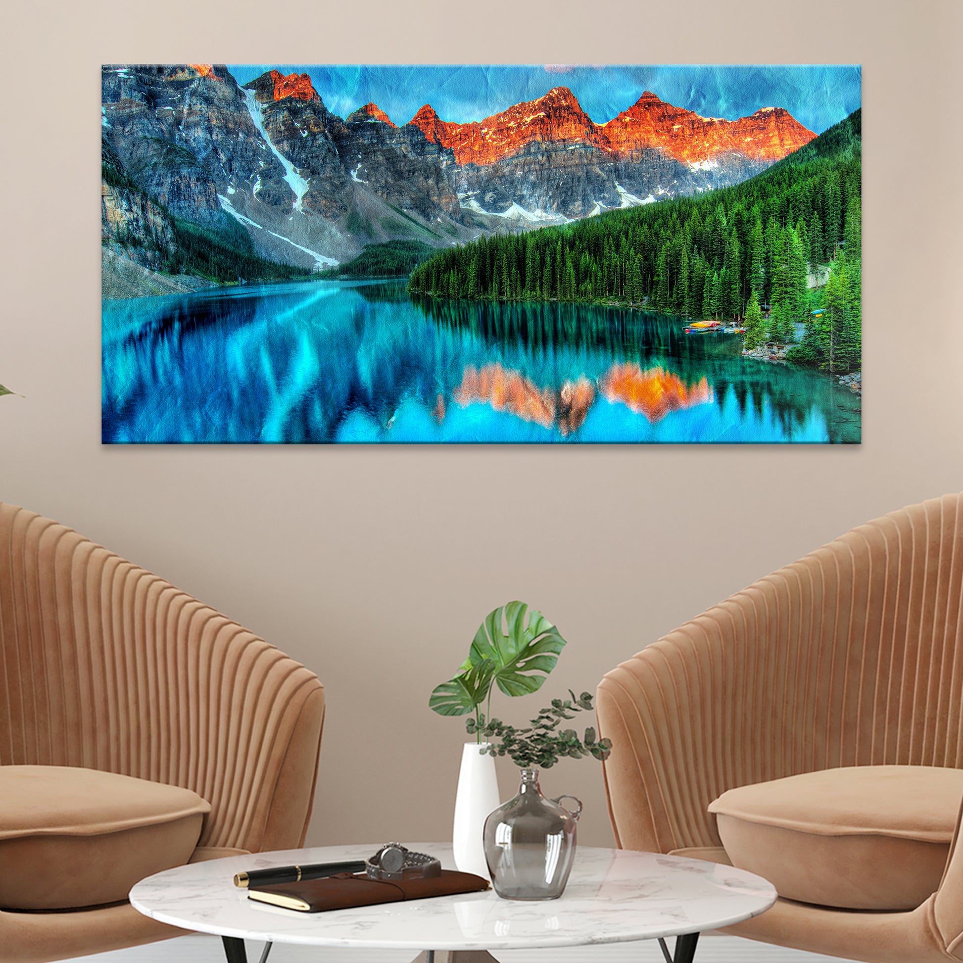 Breathtaking Moraine Mountain Canvas Wall Art - Image by Tailored Canvases